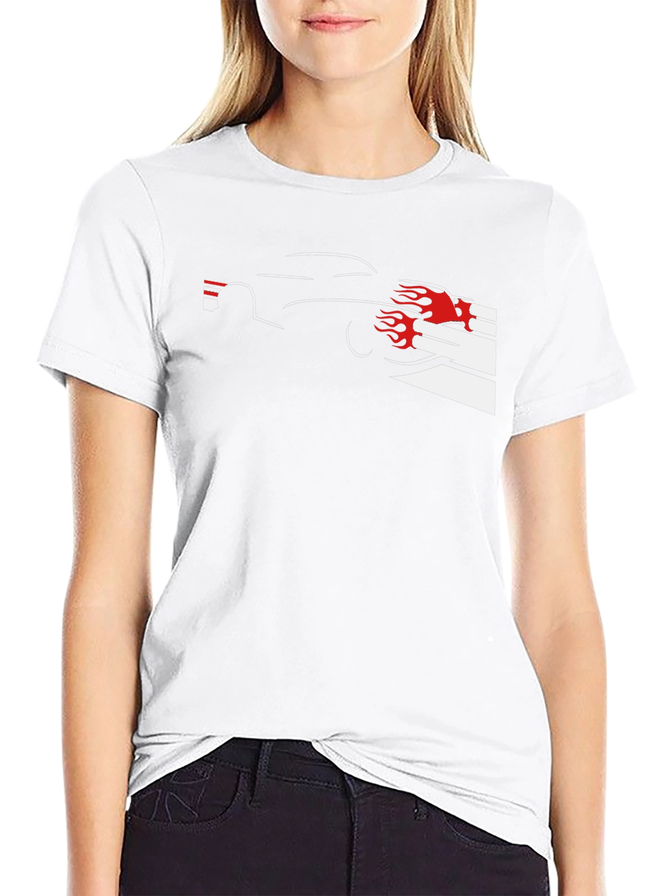 Flame Car Black T-Shirt