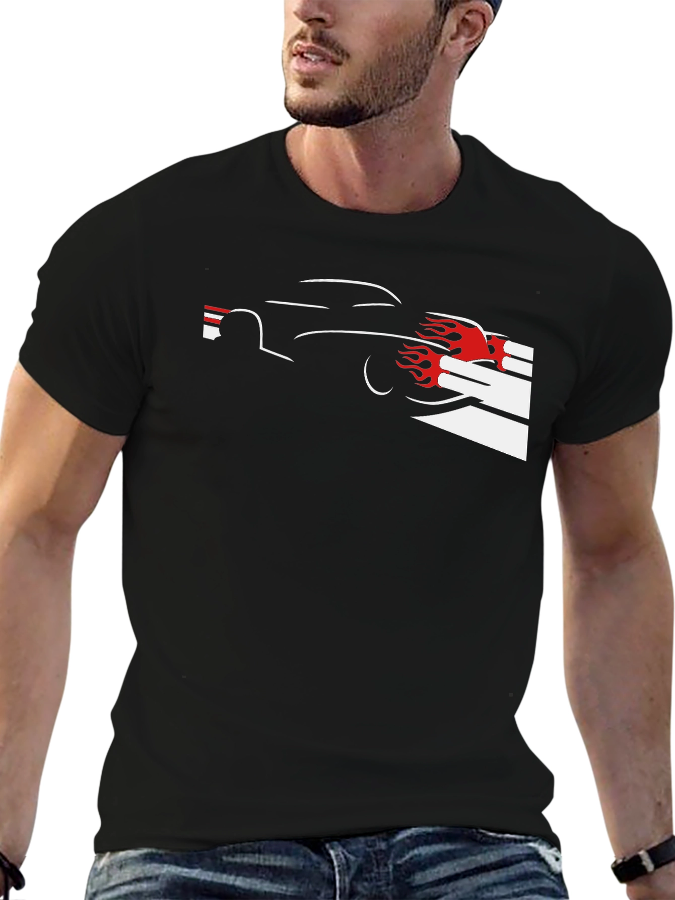 Flame Car Black T-Shirt