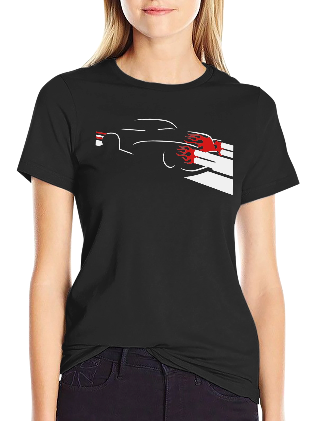 Flame Car Black T-Shirt
