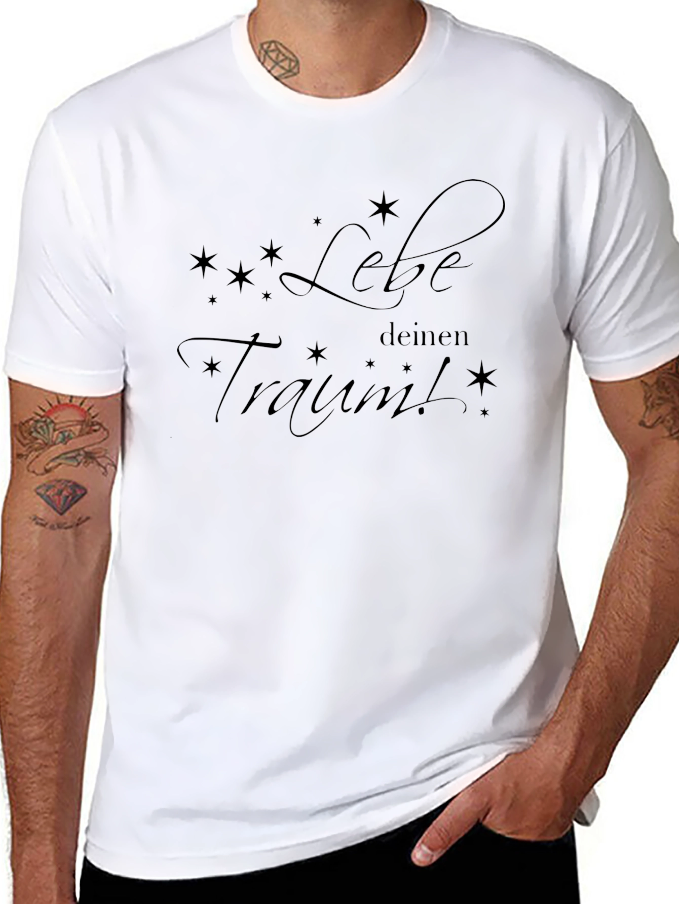 Dreamy Tee: Lebe deinen Traum! Black Graphic T-Shirt