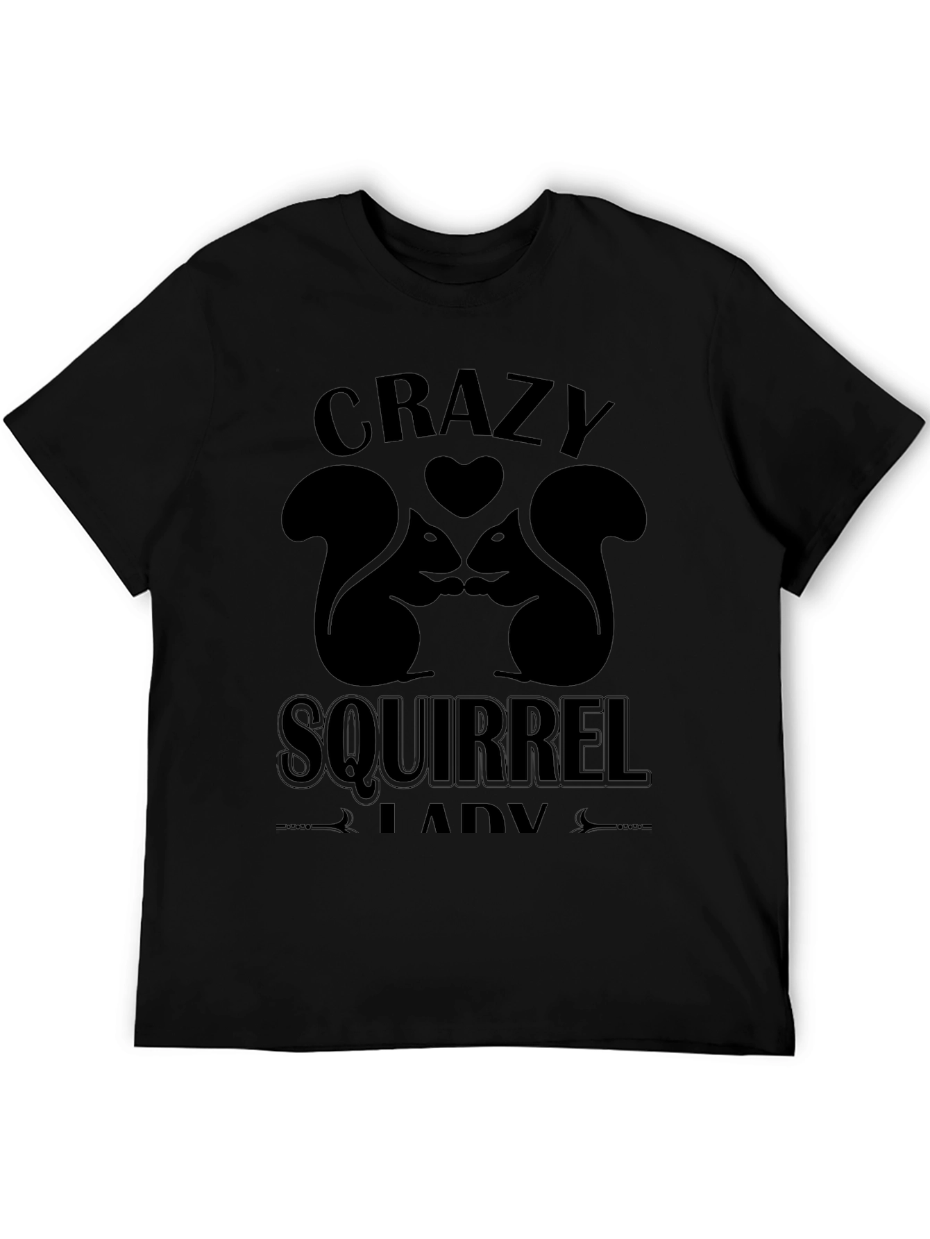 Crazy Squirrel Lady Black T-Shirt