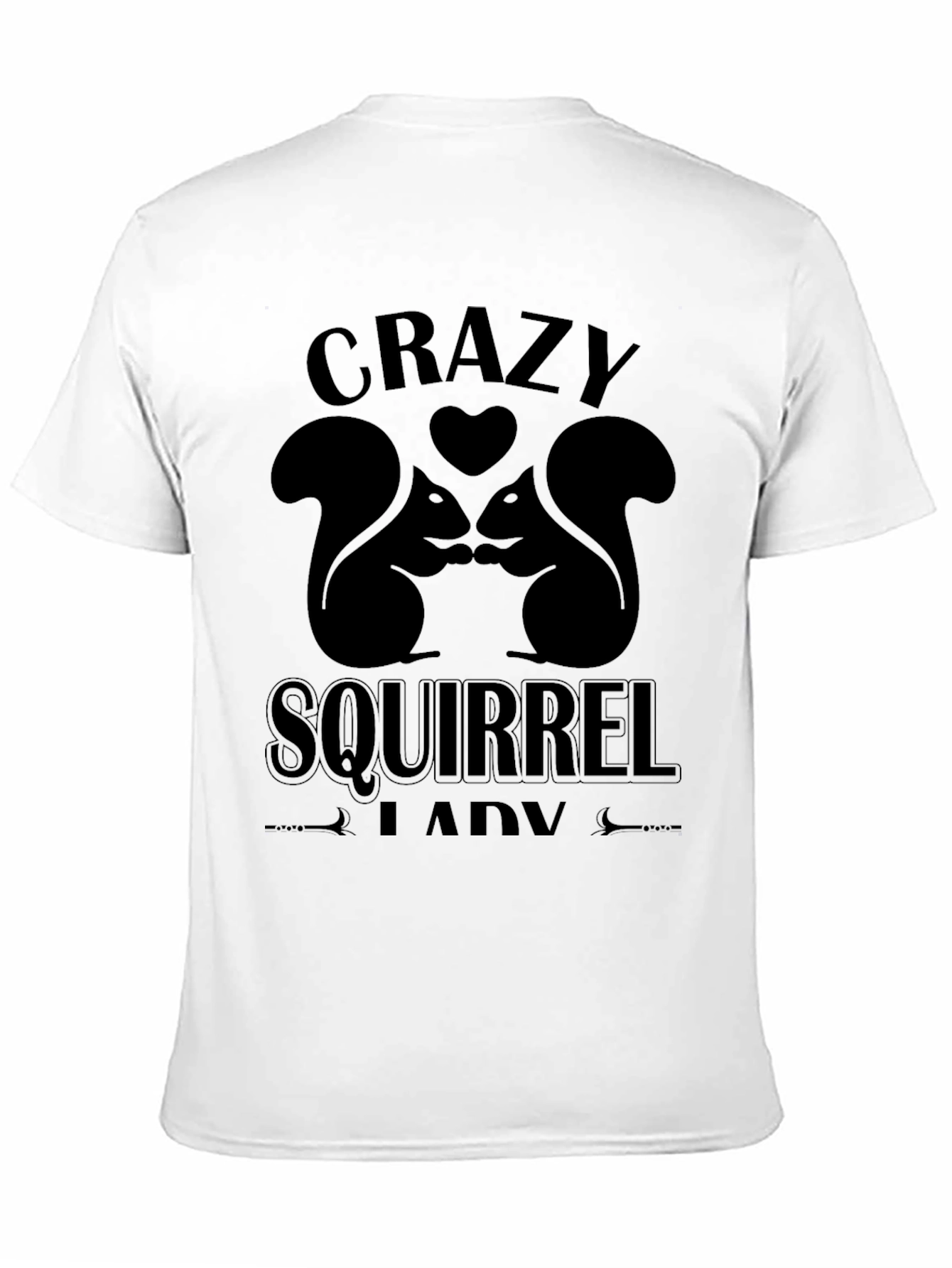 Crazy Squirrel Lady Black T-Shirt