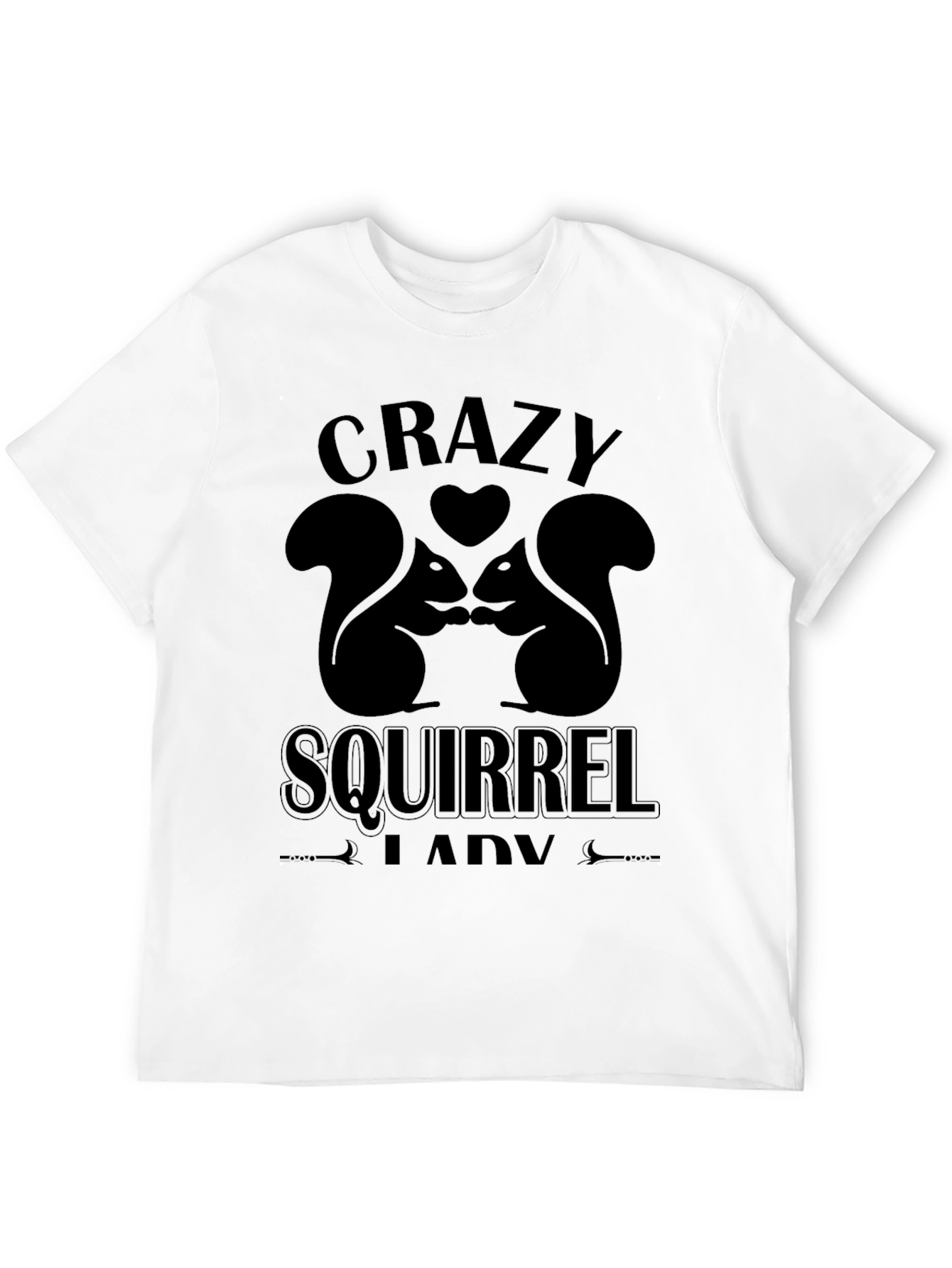 Crazy Squirrel Lady Black T-Shirt