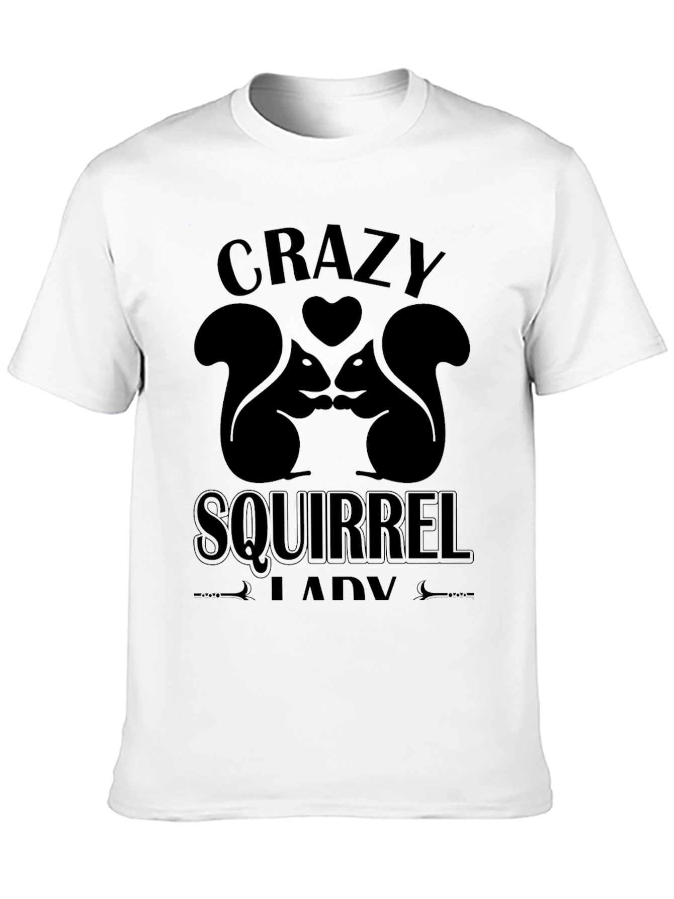 Crazy Squirrel Lady Black T-Shirt