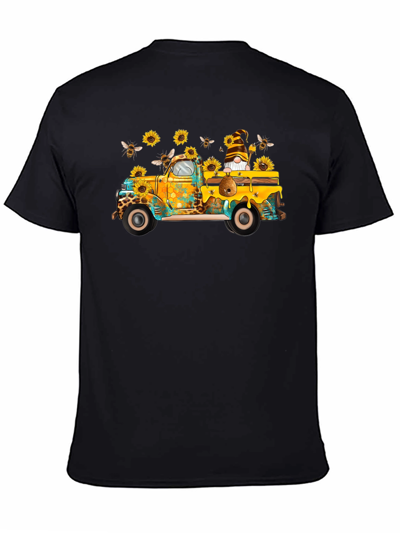Sunflower Truck Graphic Tee - Unisex Black T-Shirt