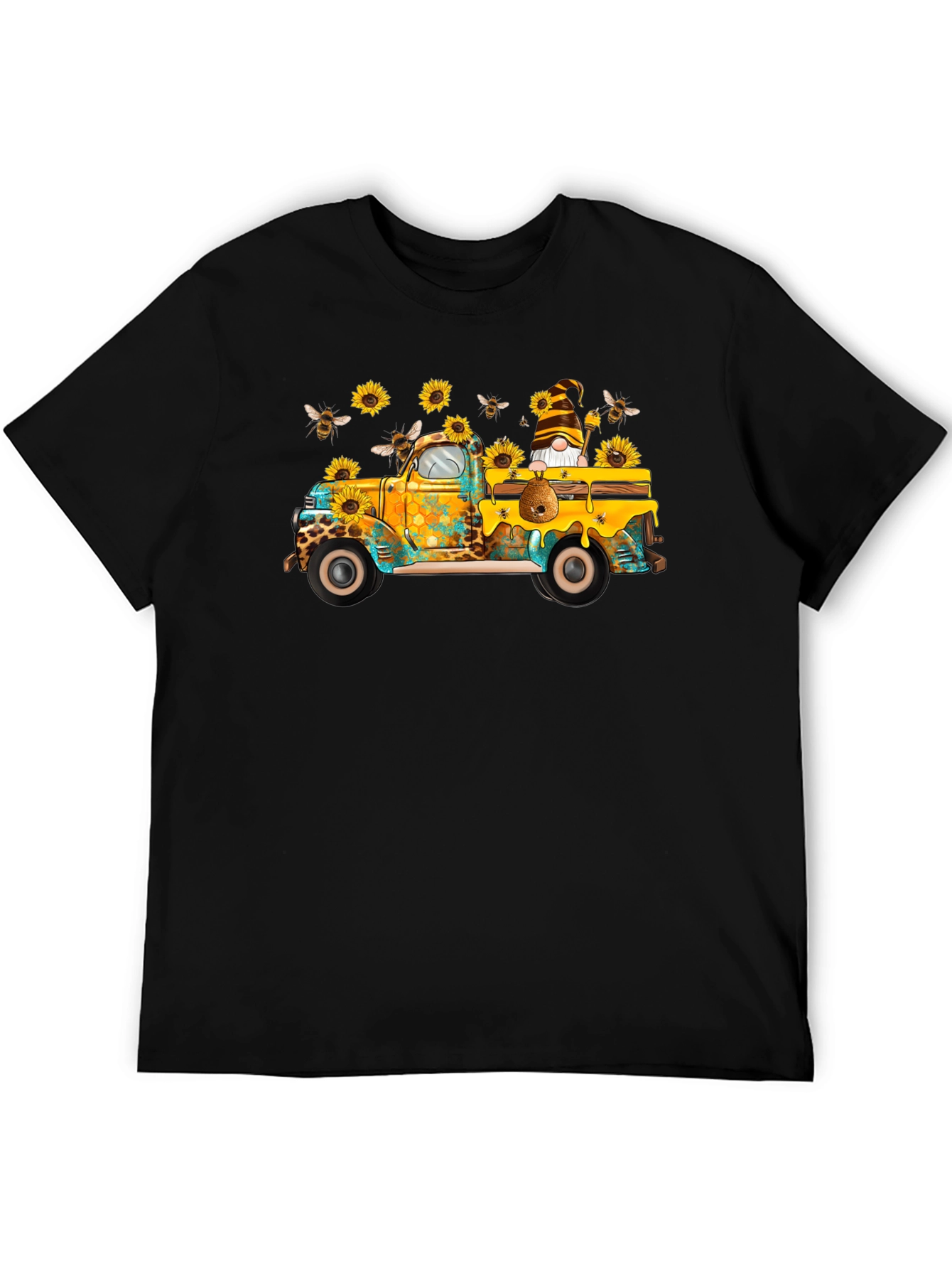 Sunflower Truck Graphic Tee - Unisex Black T-Shirt