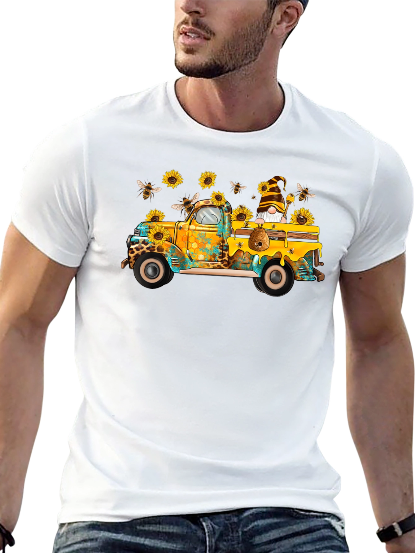 Sunflower Truck Graphic Tee - Unisex Black T-Shirt
