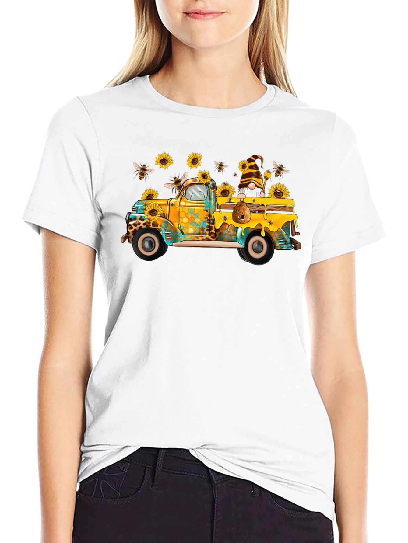Sunflower Truck Graphic Tee - Unisex Black T-Shirt