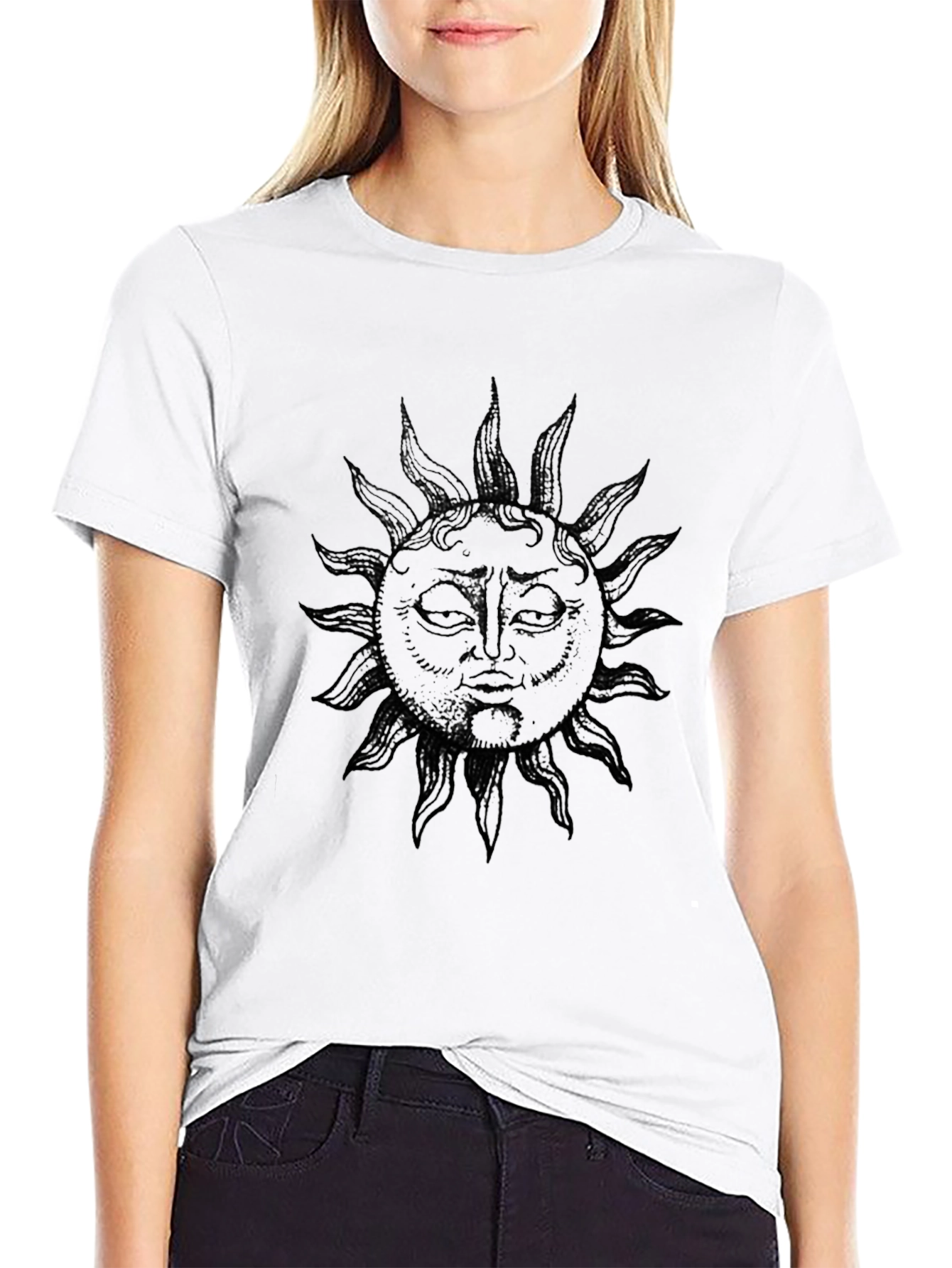 Mystic Sun Graphic Tee - Black Cotton T-Shirt