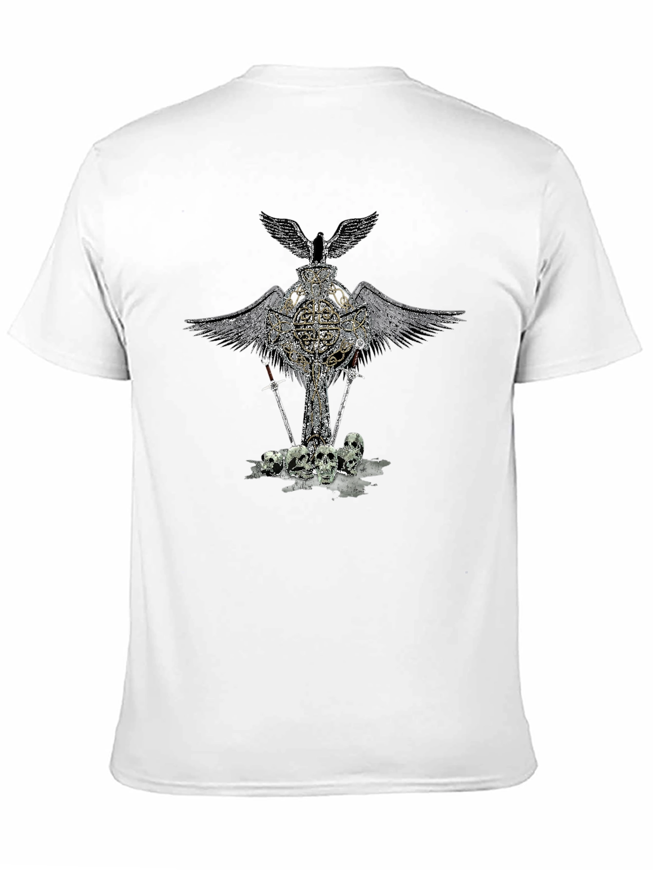 Gothic Skull & Wings Graphic Tee
