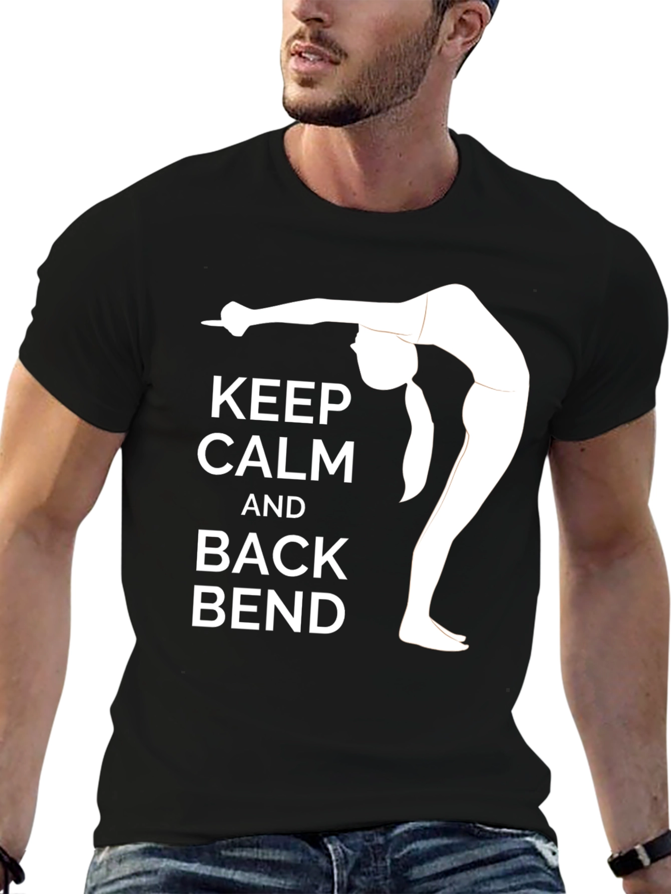 Keep Calm and Back Bend Black T-Shirt