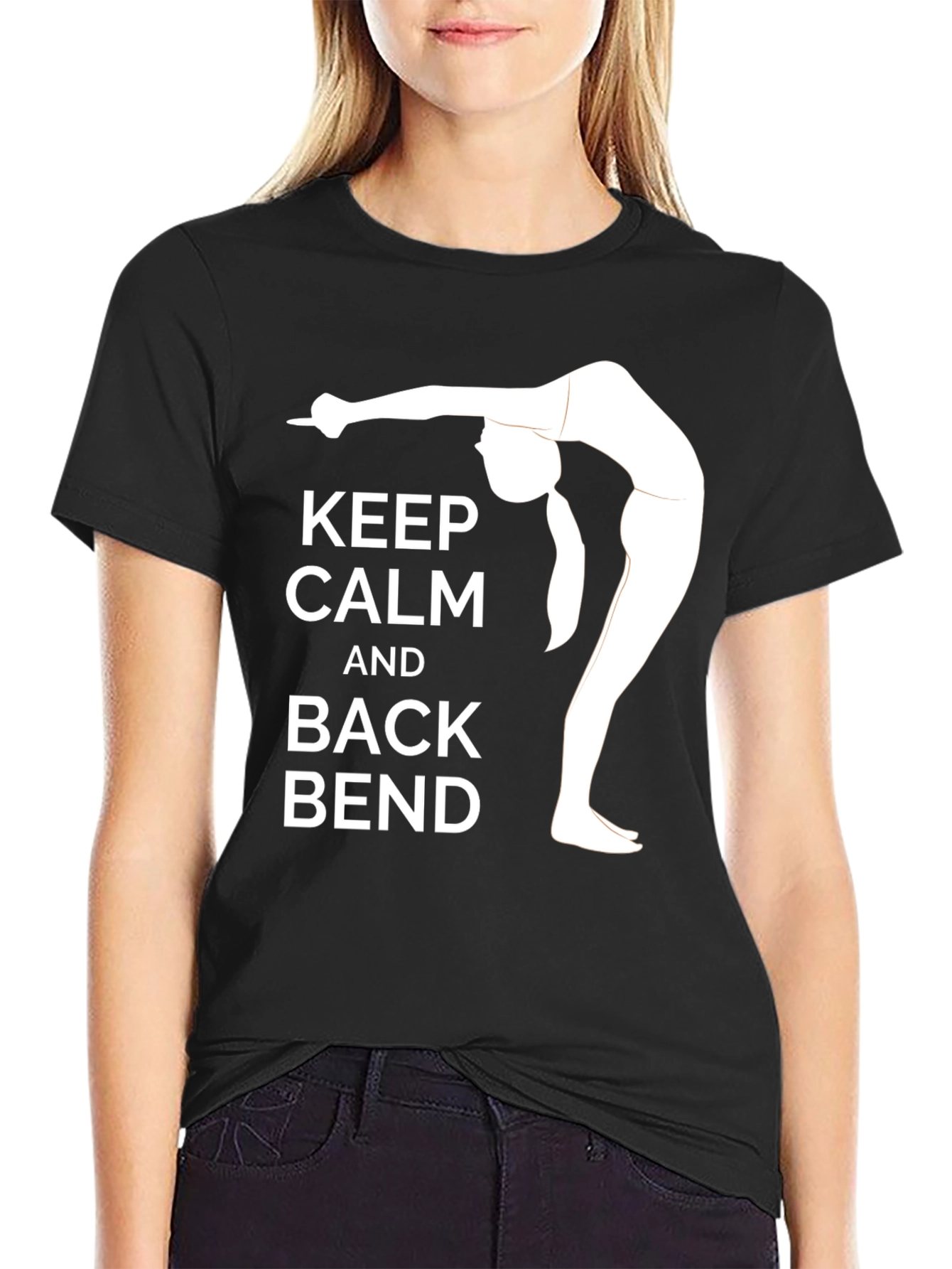 Keep Calm and Back Bend Black T-Shirt