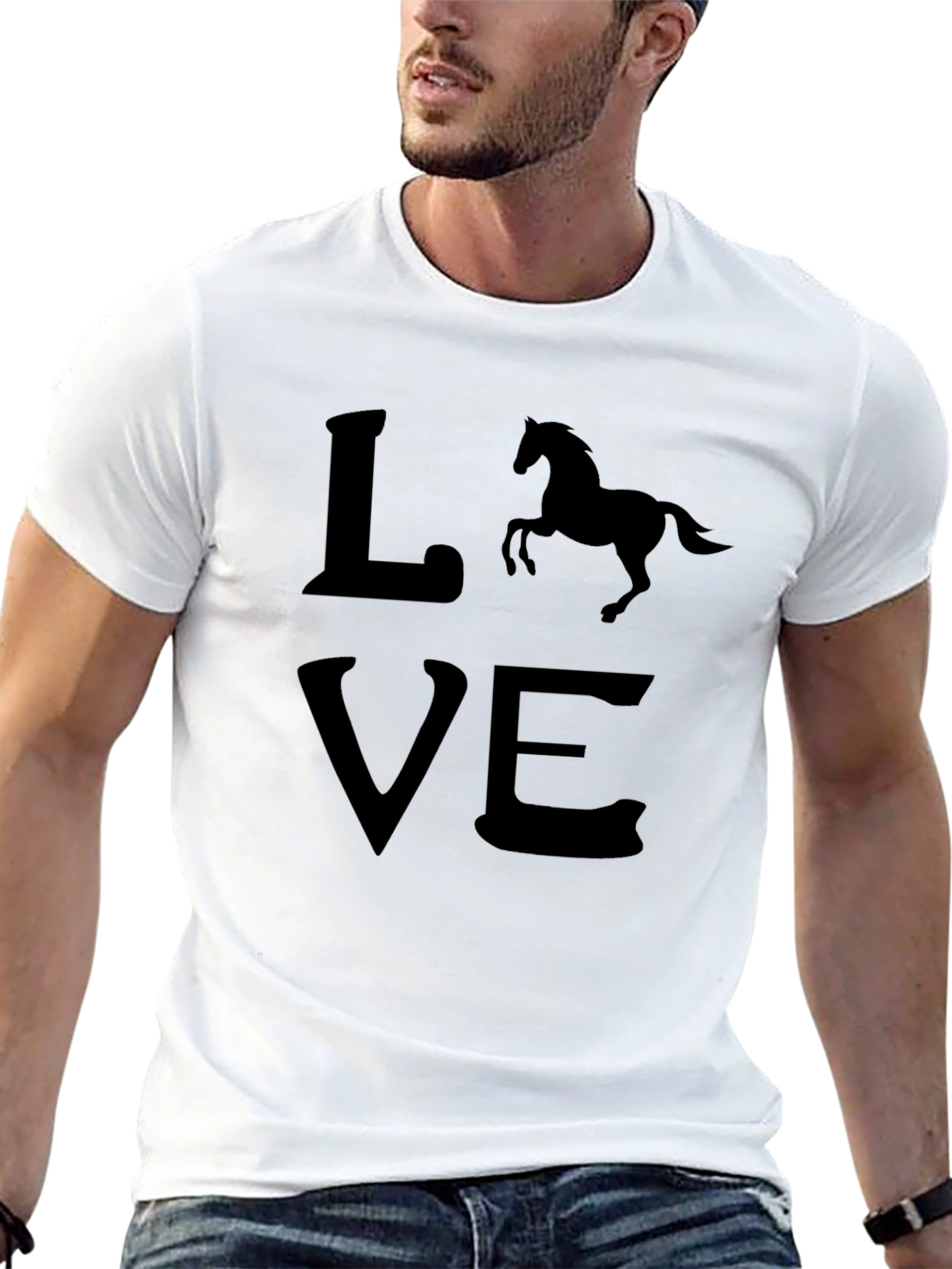 Love Horses Graphic T-Shirt - Black