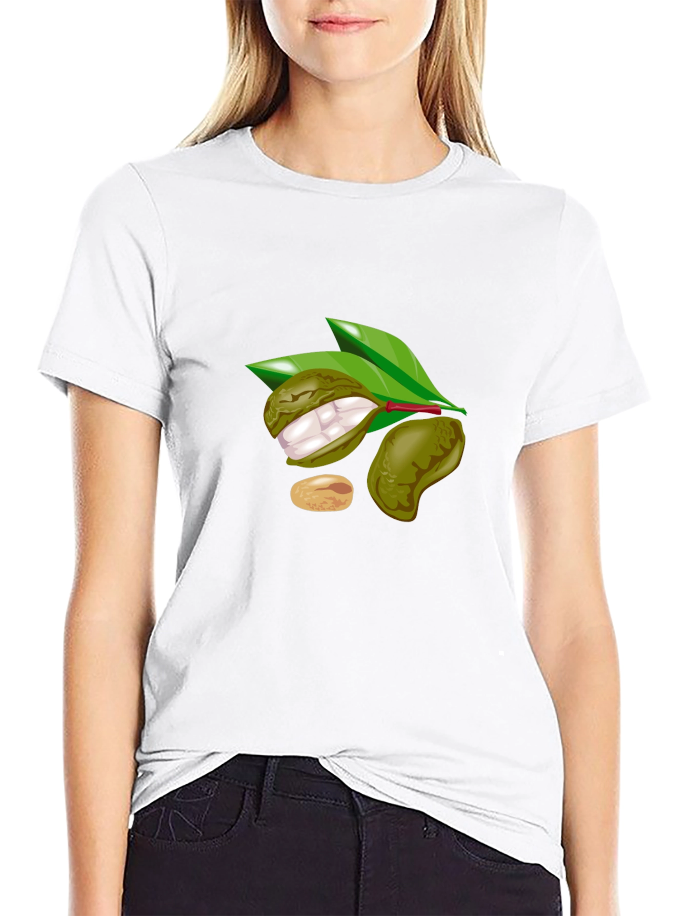 Black T-Shirt with Fruit Design