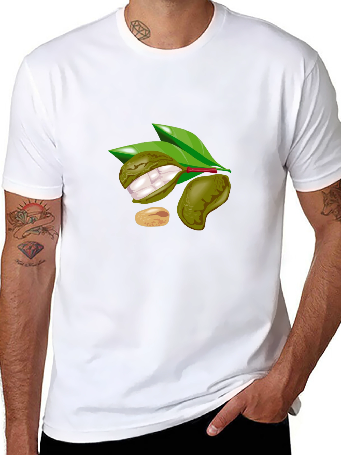 Black T-Shirt with Fruit Design