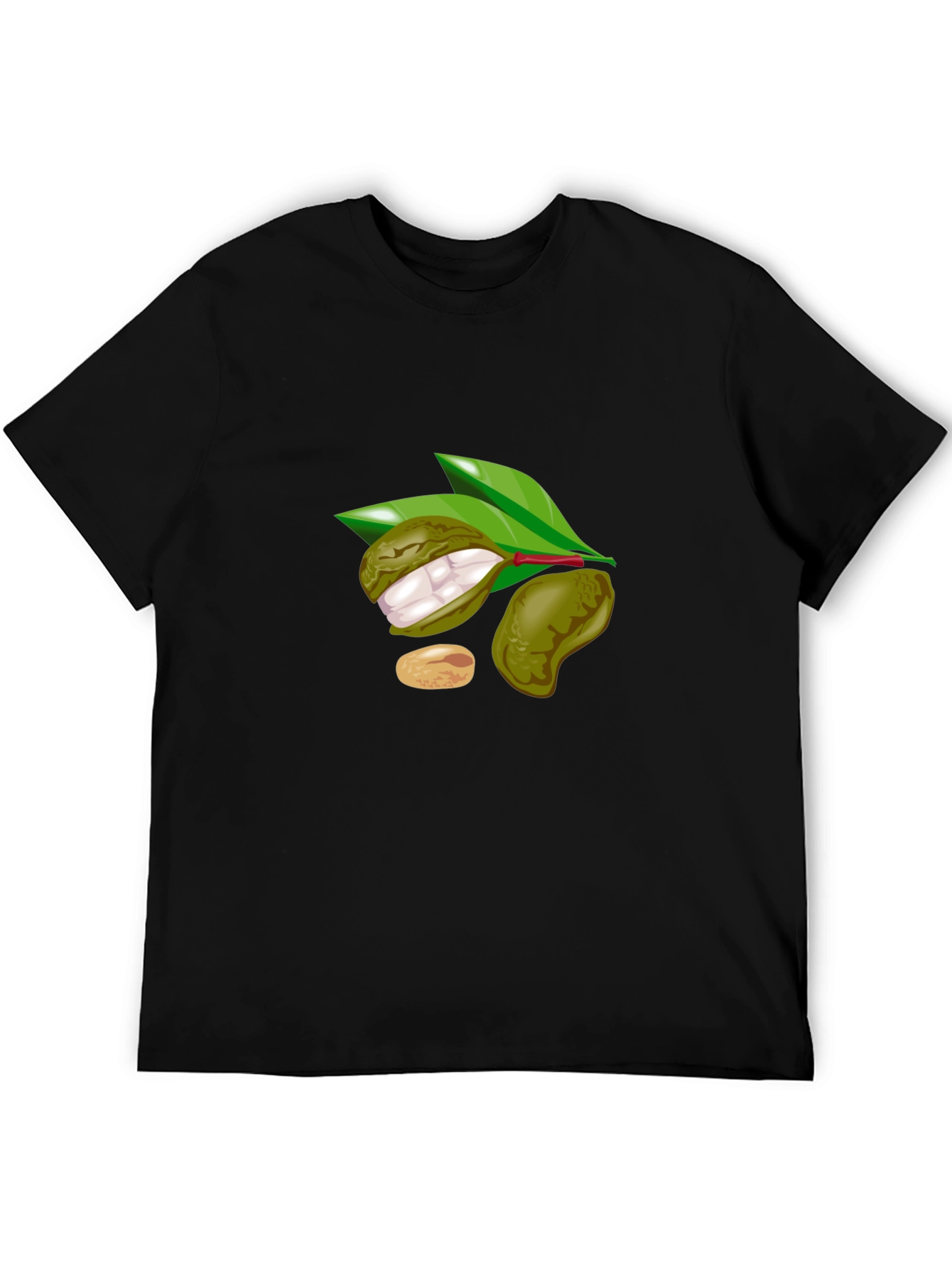 Black T-Shirt with Fruit Design