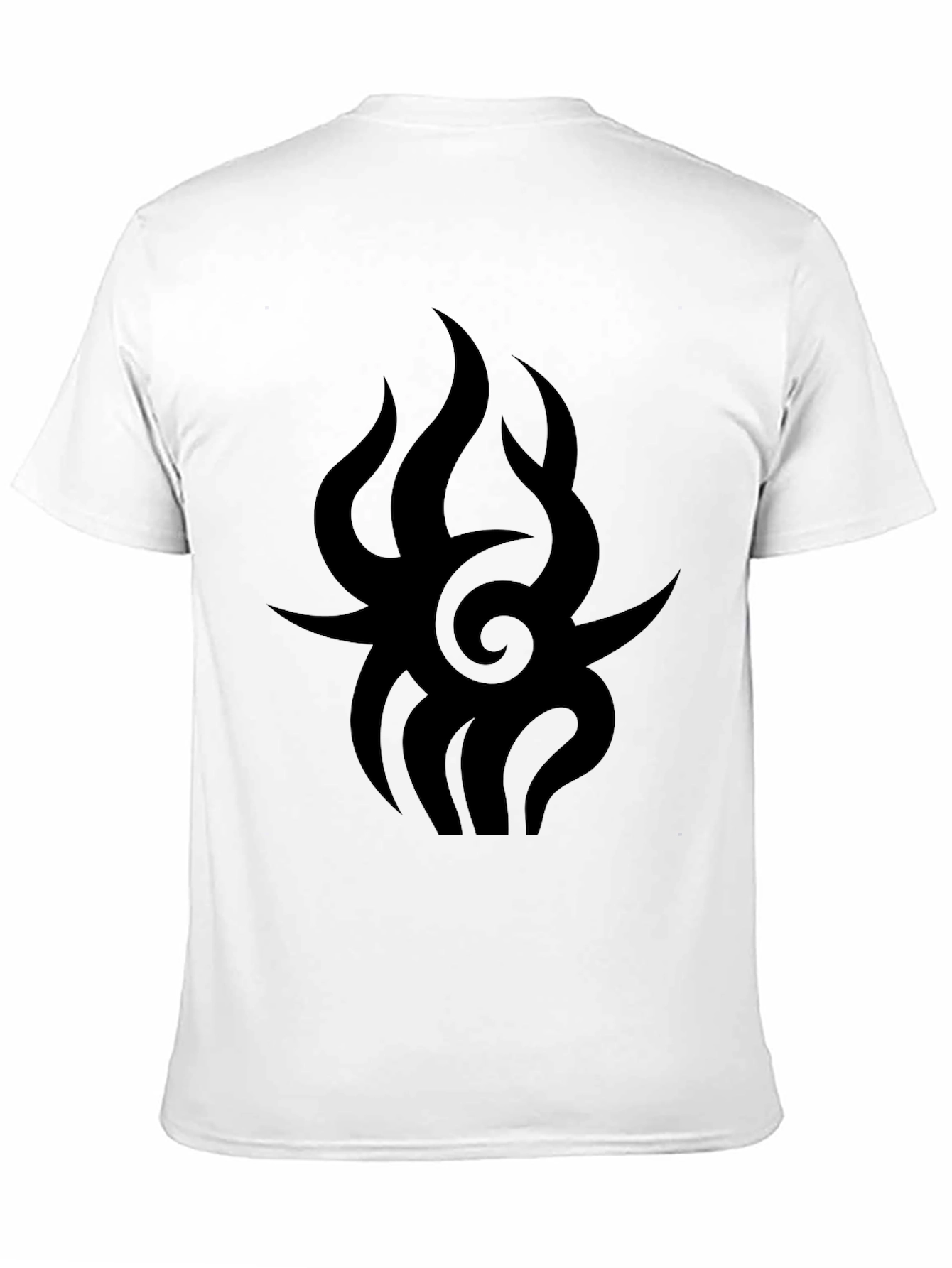 Mens Black Graphic Tee - Tribal Flame Design