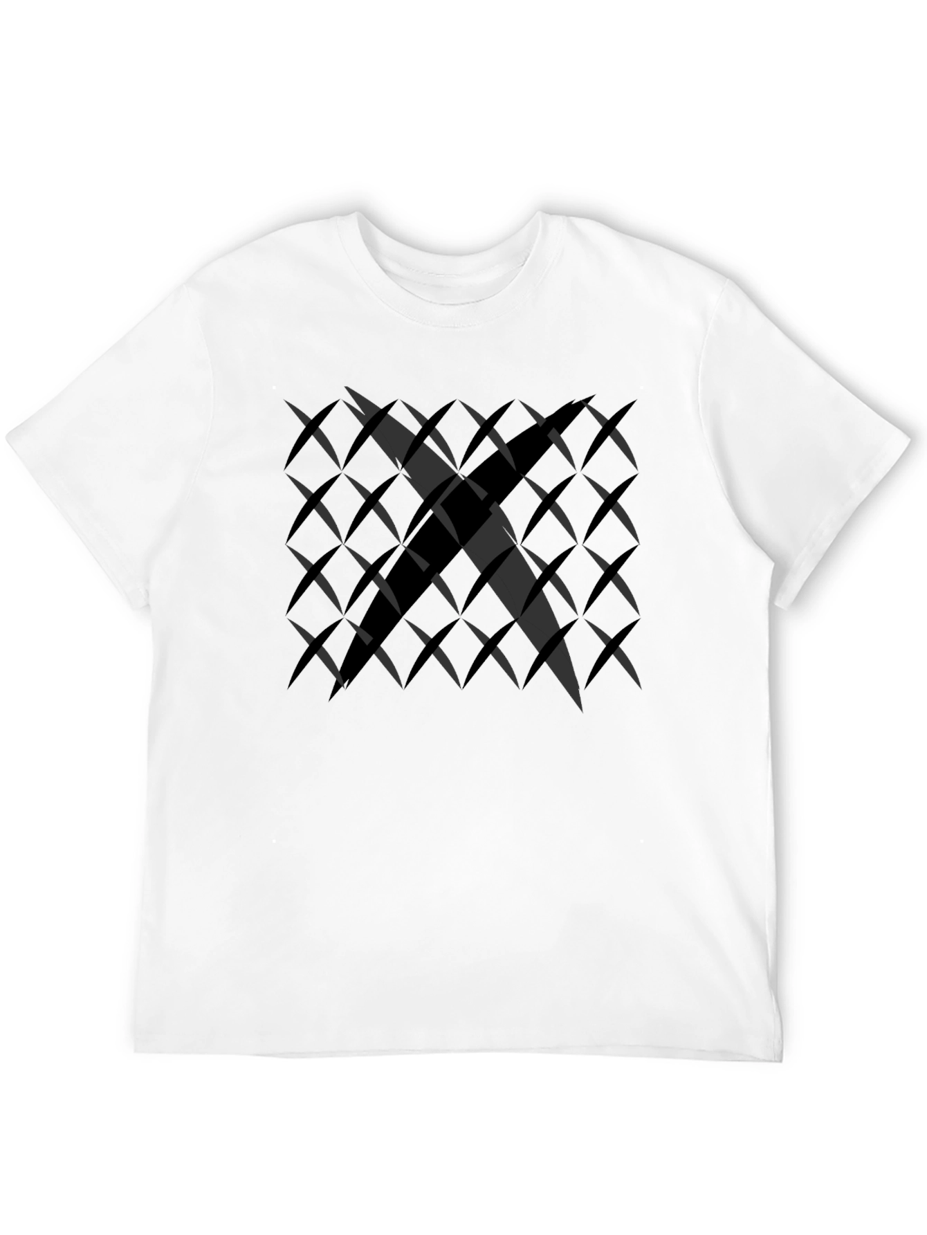 Modern Black Geometric Pattern T-Shirt