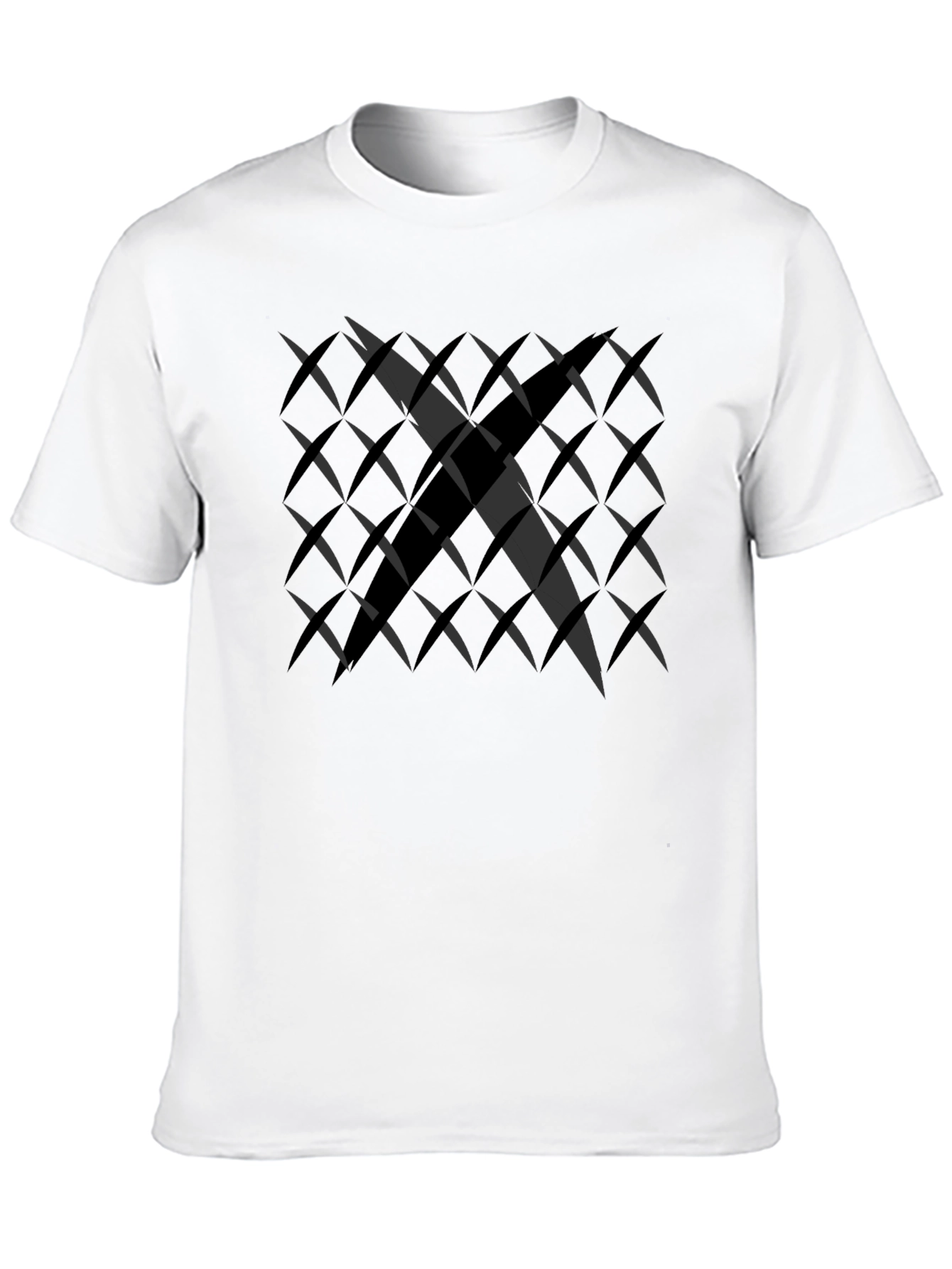 Modern Black Geometric Pattern T-Shirt
