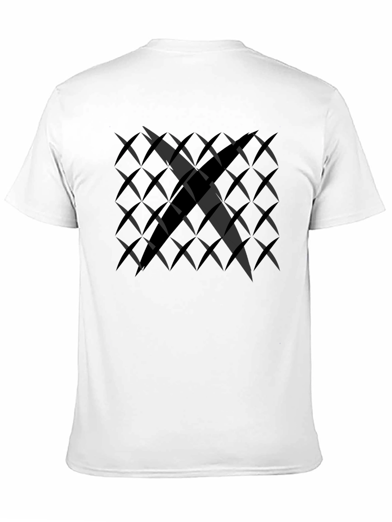 Modern Black Geometric Pattern T-Shirt