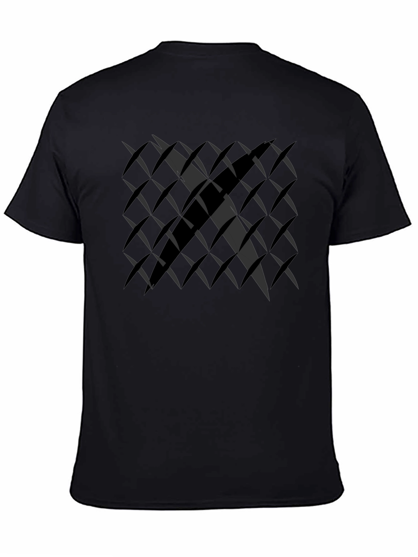 Modern Black Geometric Pattern T-Shirt
