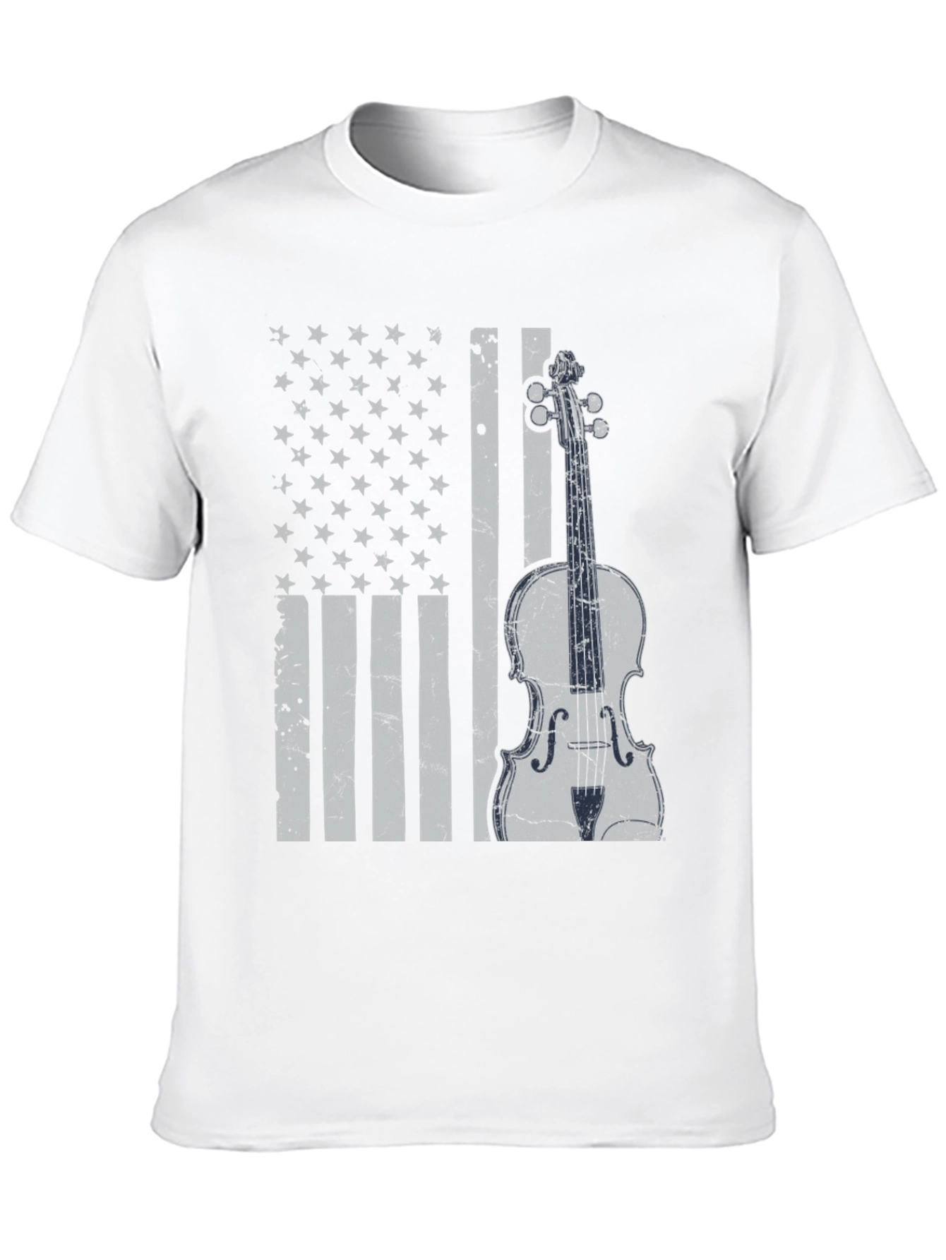 American Flag Violin Graphic T-Shirt