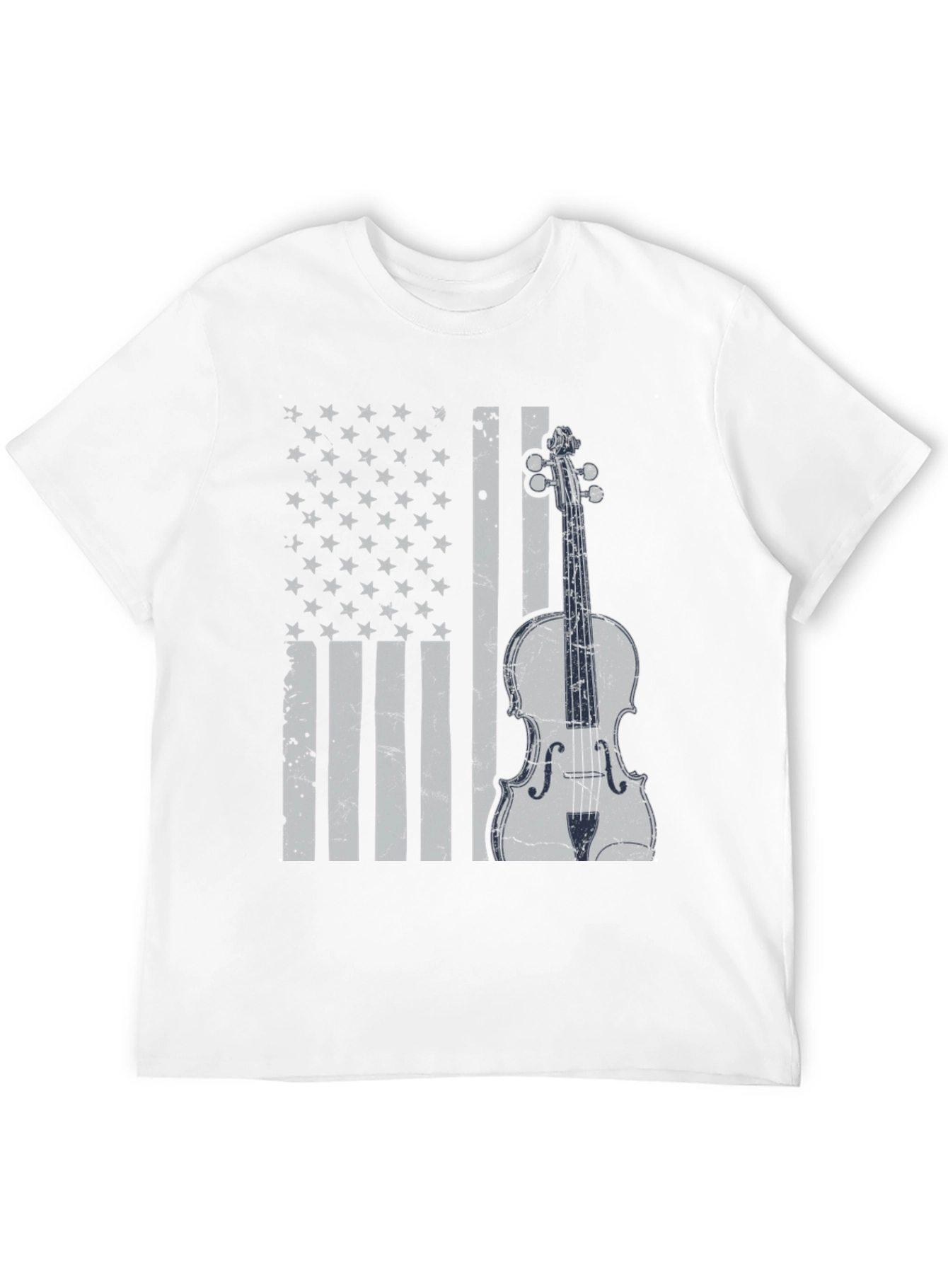 American Flag Violin Graphic T-Shirt
