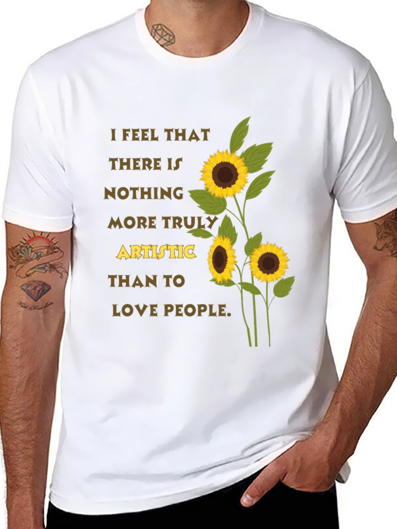 Artistic Sunflower T-Shirt - Love People Tee