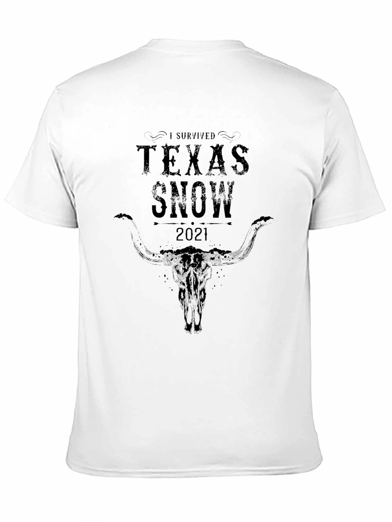 I Survived Texas Snow 2021 Black Graphic T-Shirt