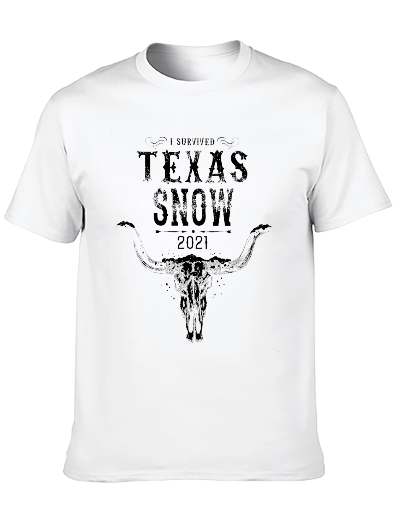 I Survived Texas Snow 2021 Black Graphic T-Shirt