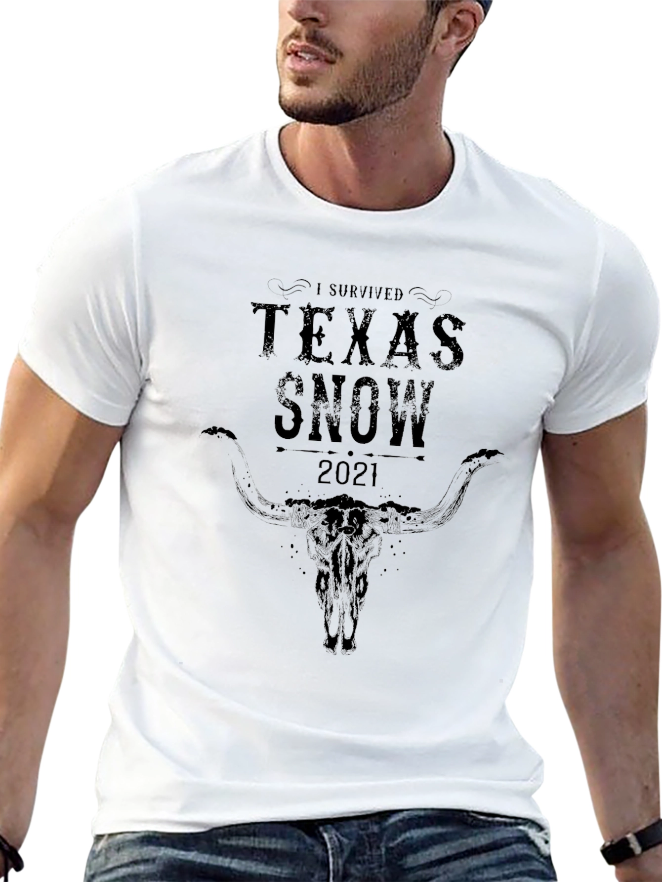 I Survived Texas Snow 2021 Black Graphic T-Shirt