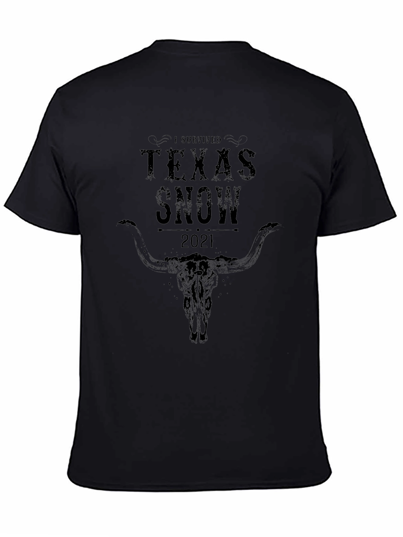 I Survived Texas Snow 2021 Black Graphic T-Shirt