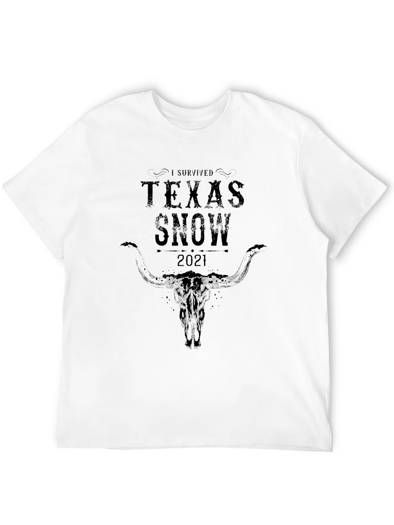 I Survived Texas Snow 2021 Black Graphic T-Shirt