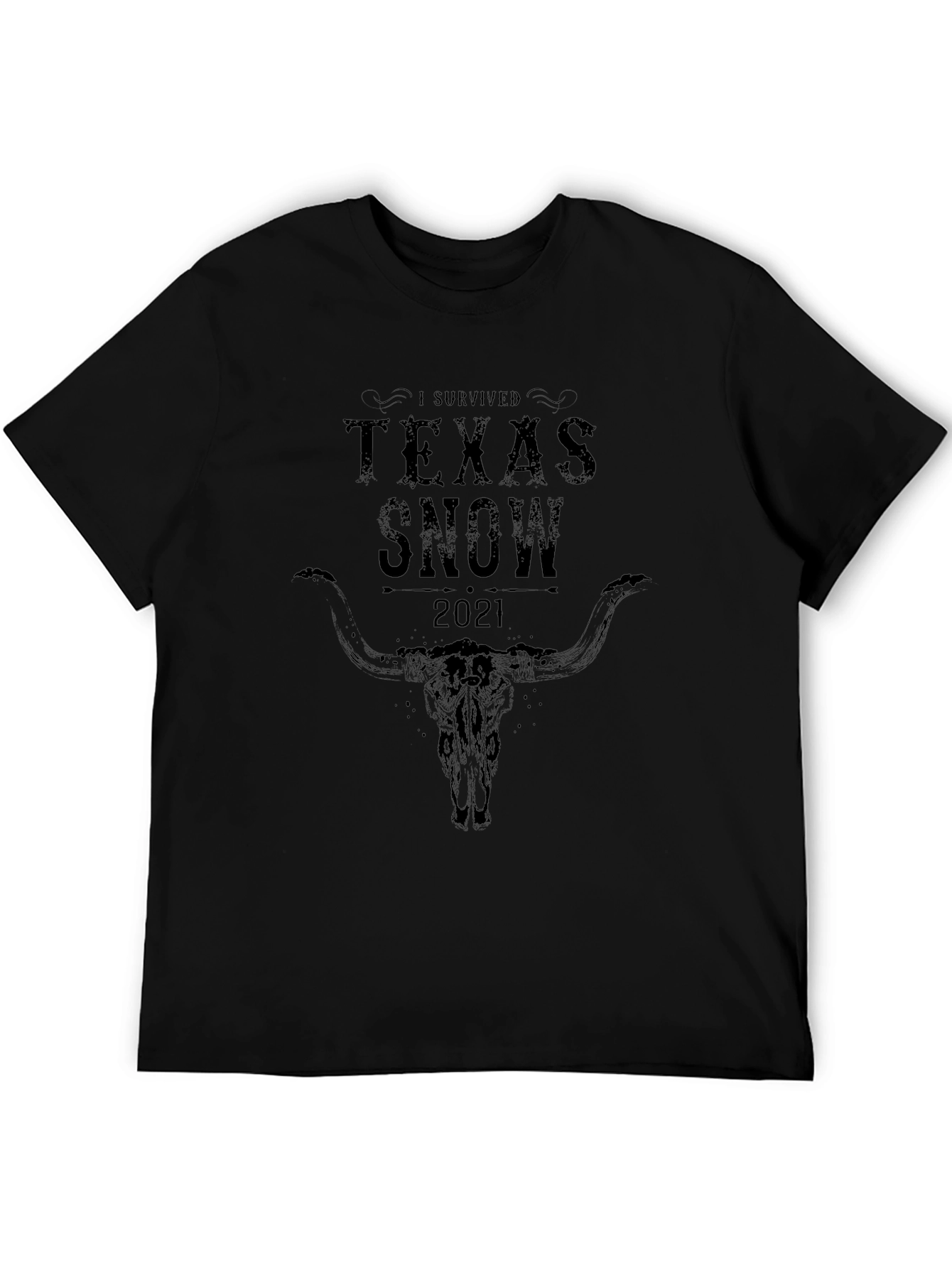 I Survived Texas Snow 2021 Black Graphic T-Shirt