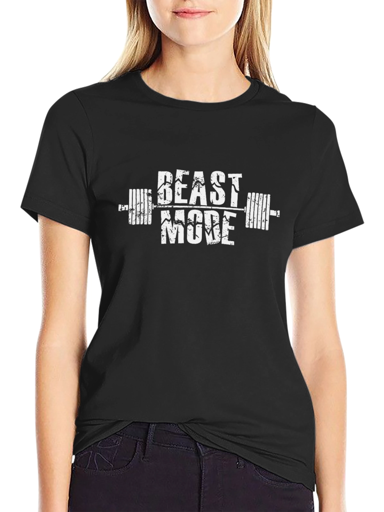 Beast Mode Gym T-Shirt - Black Cotton Fitness Tee