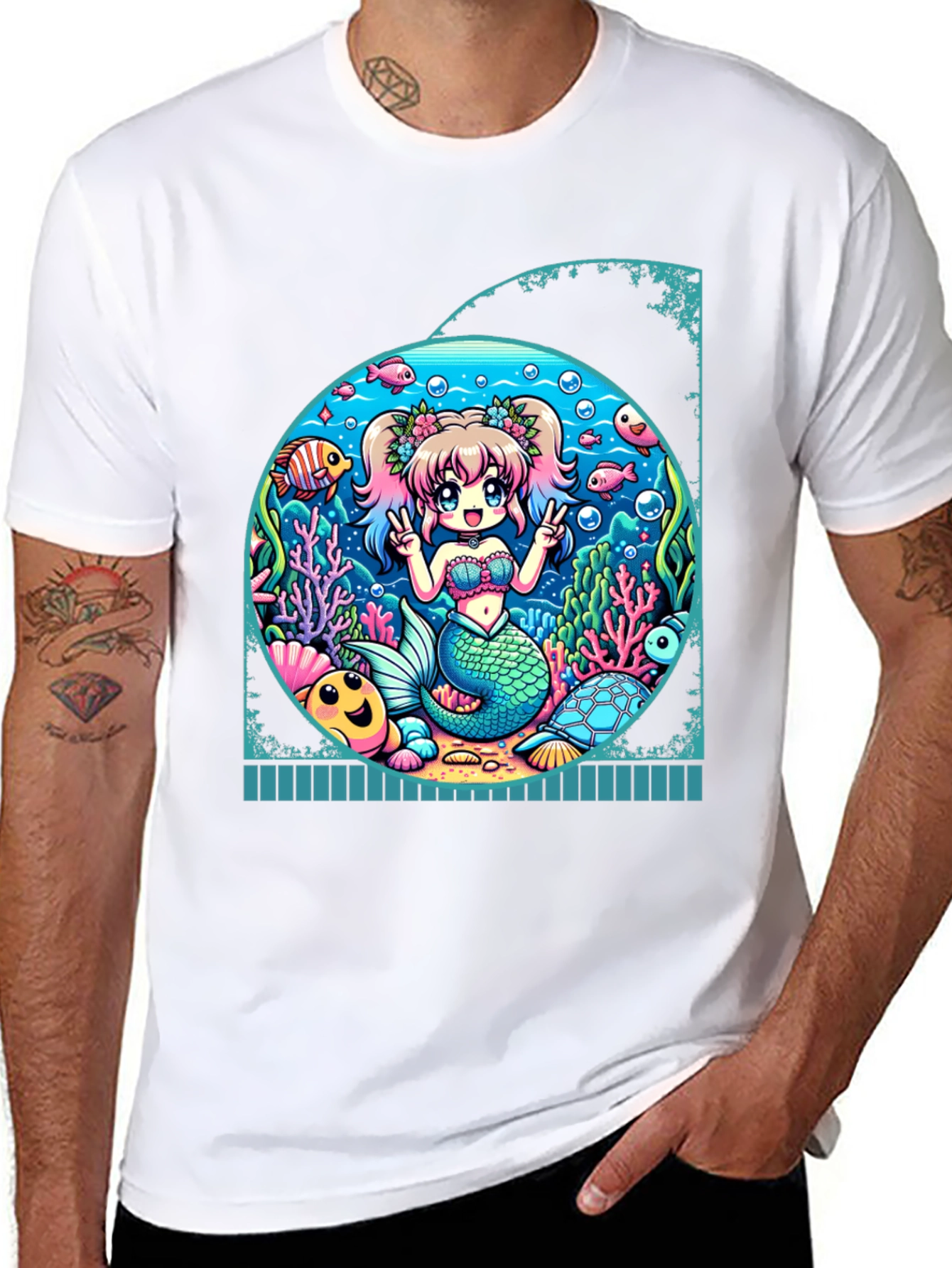 Anime Mermaid Graphic T-Shirt