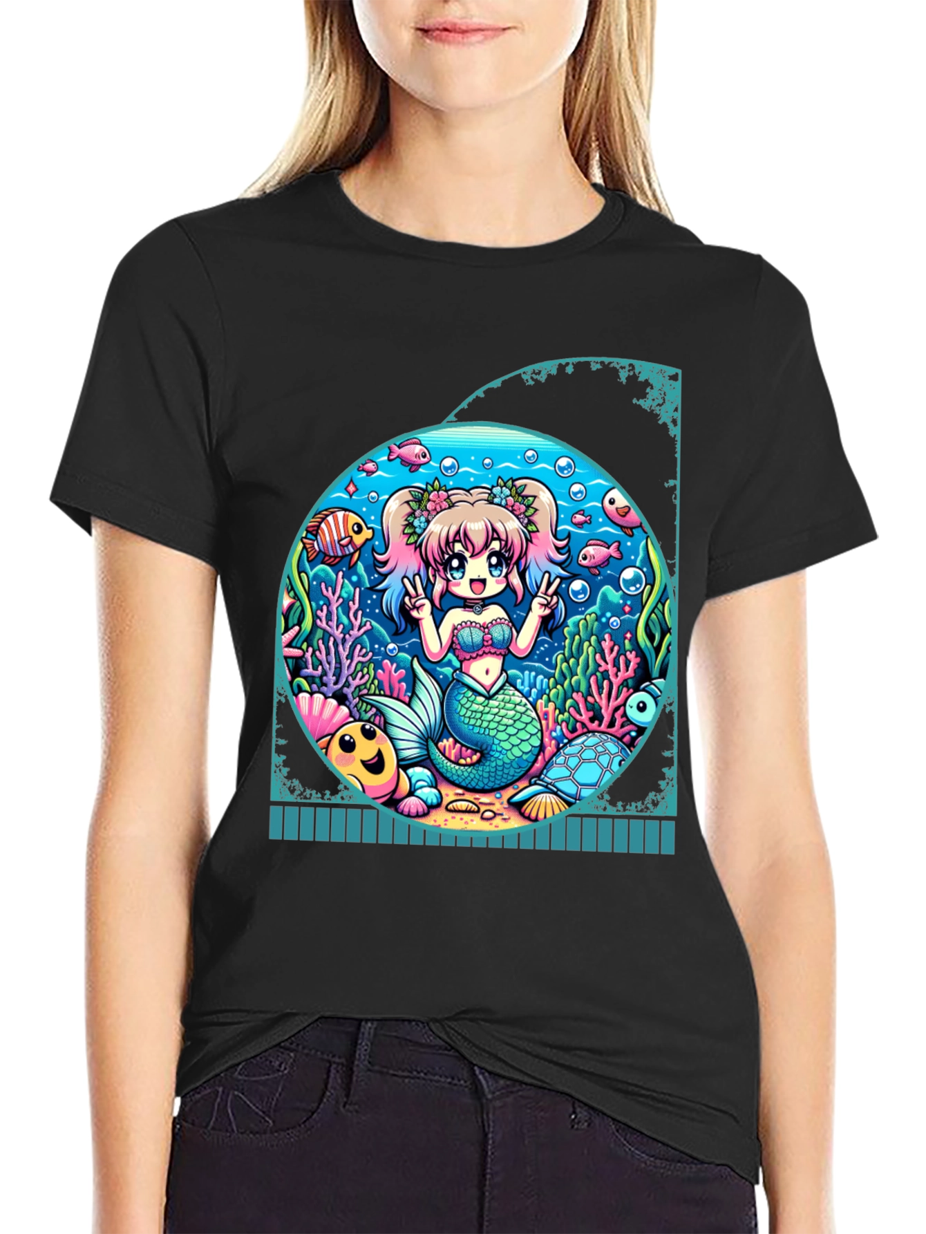 Anime Mermaid Graphic T-Shirt