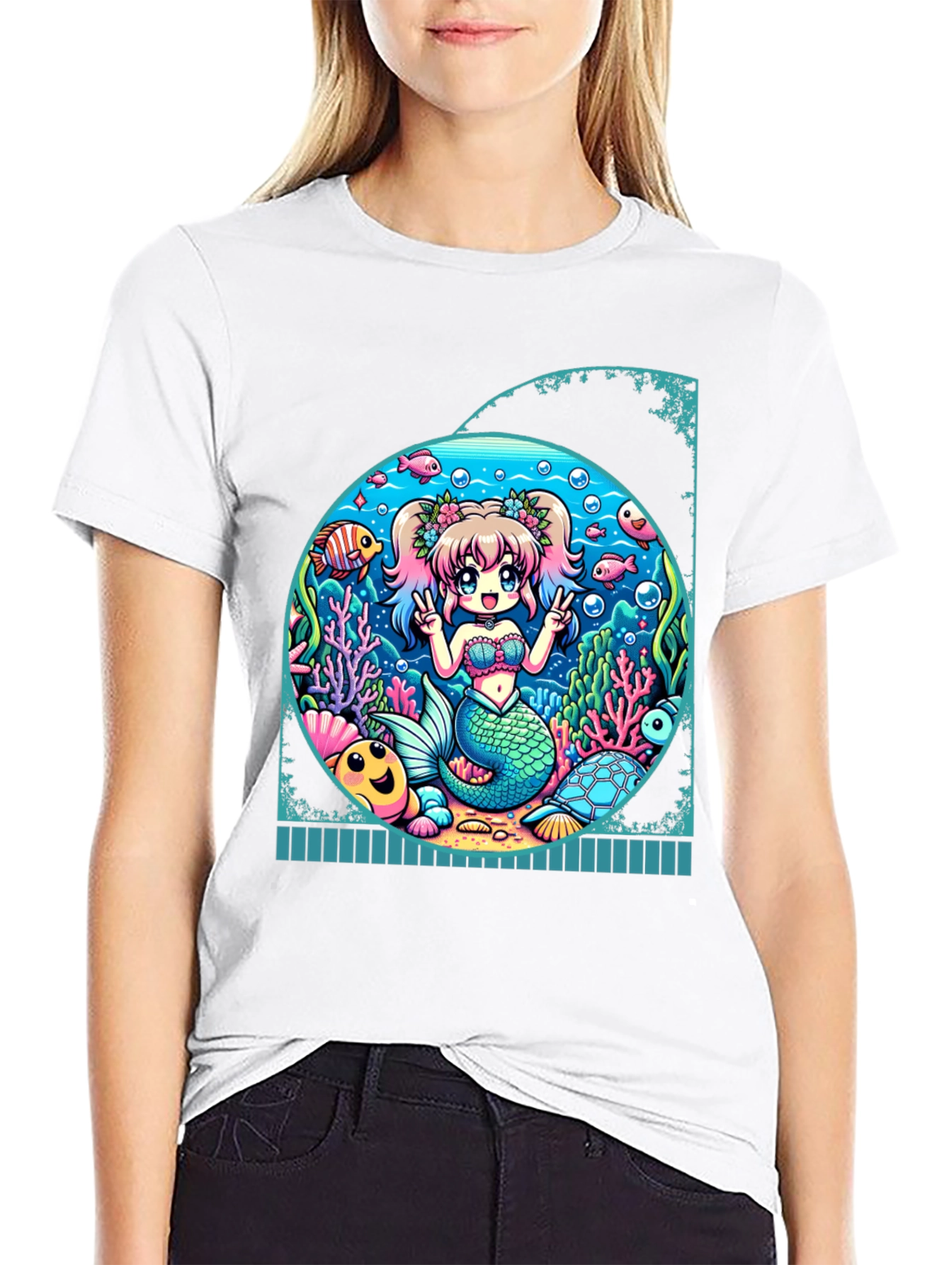 Anime Mermaid Graphic T-Shirt
