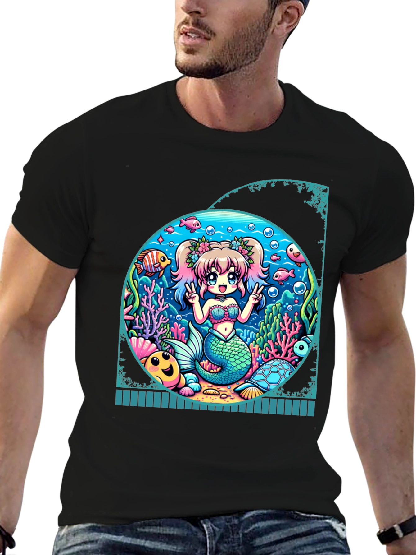 Anime Mermaid Graphic T-Shirt