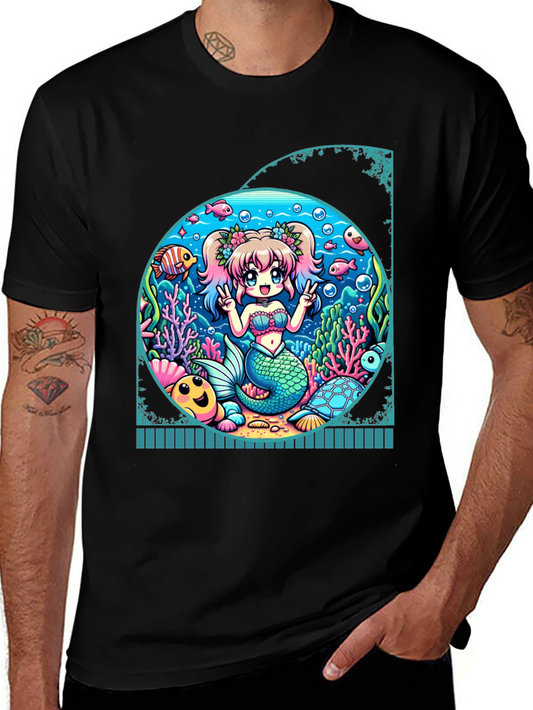 Anime Mermaid Graphic T-Shirt