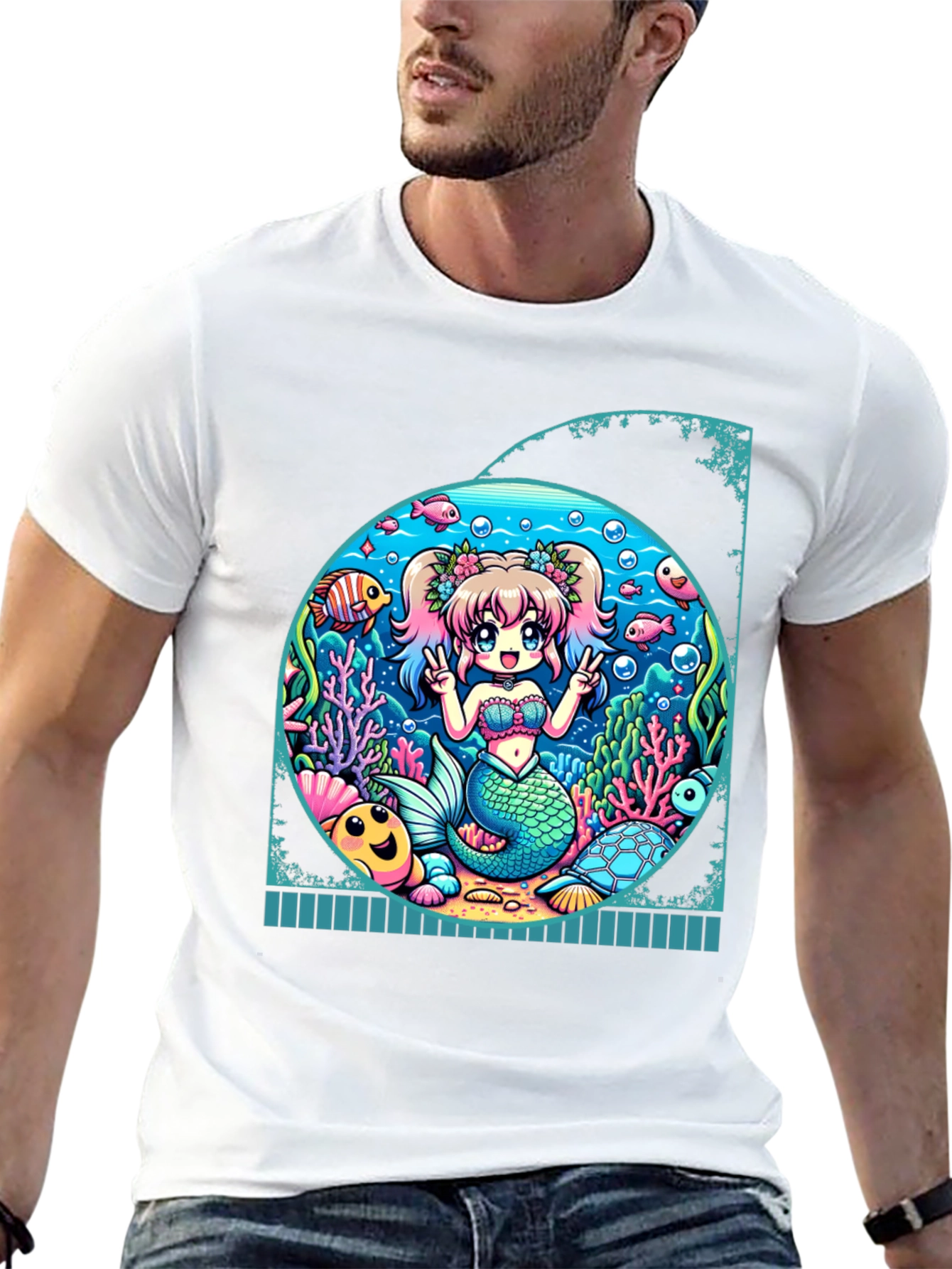 Anime Mermaid Graphic T-Shirt