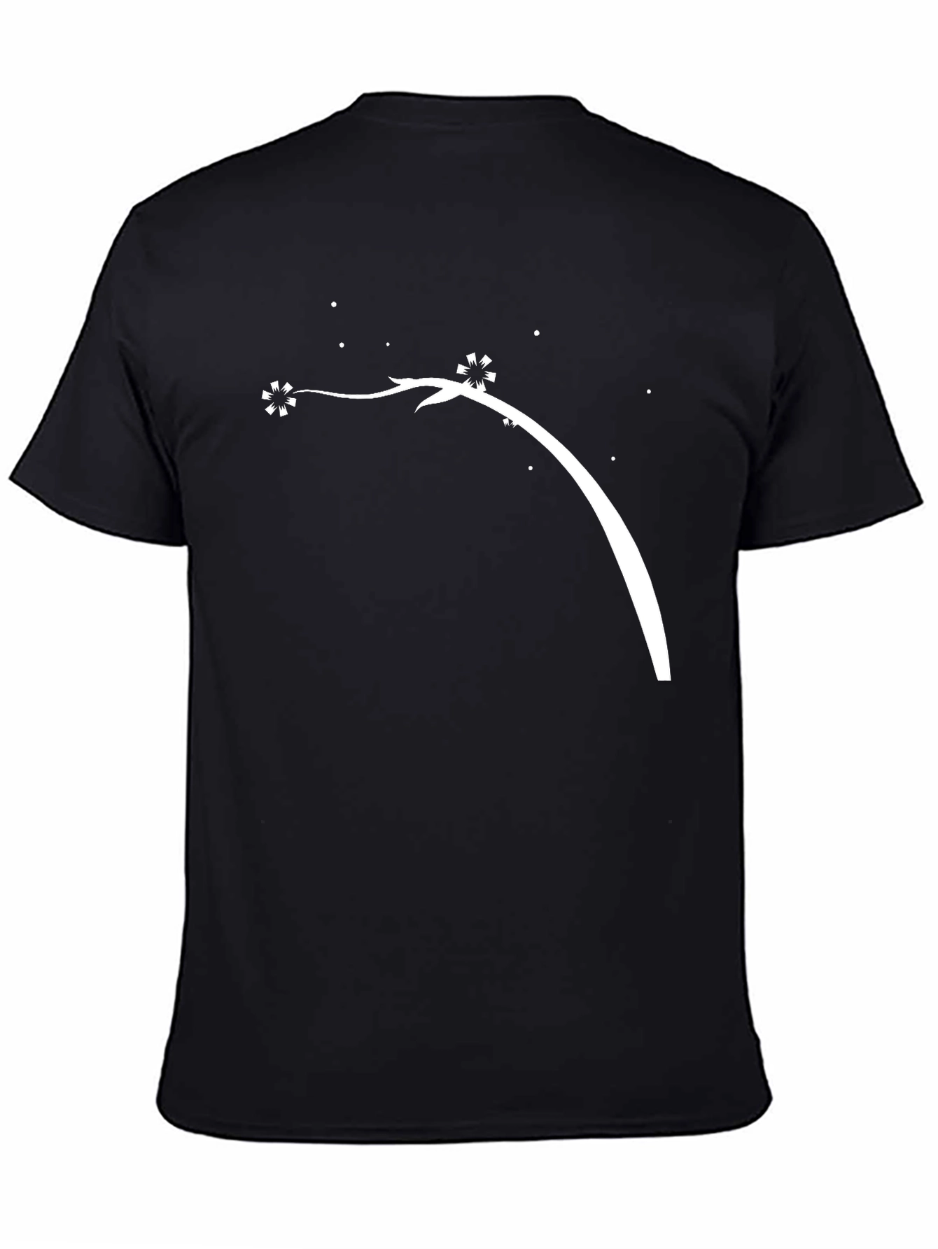 Stylish Black Tee with Abstract Floral Graphic