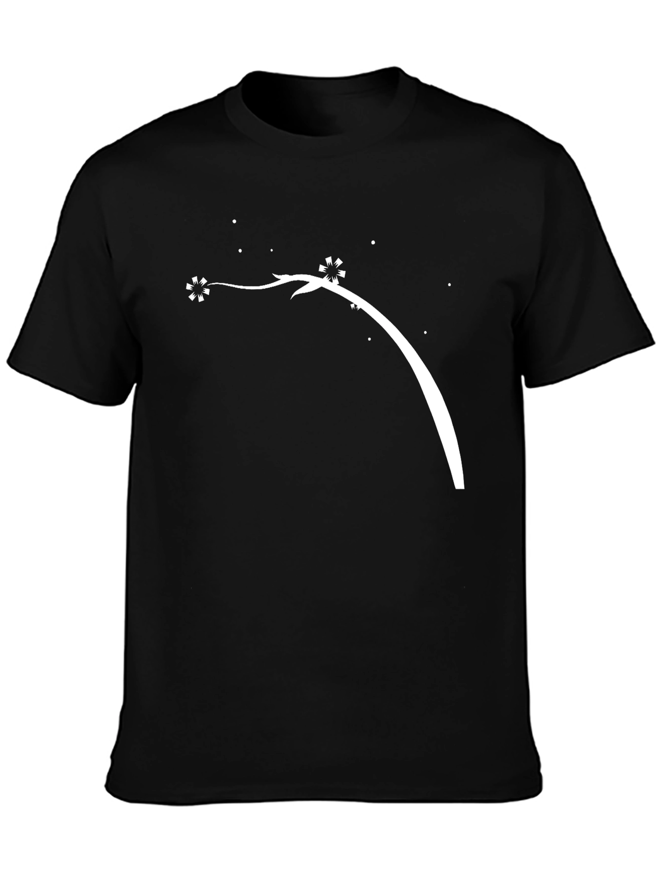 Stylish Black Tee with Abstract Floral Graphic