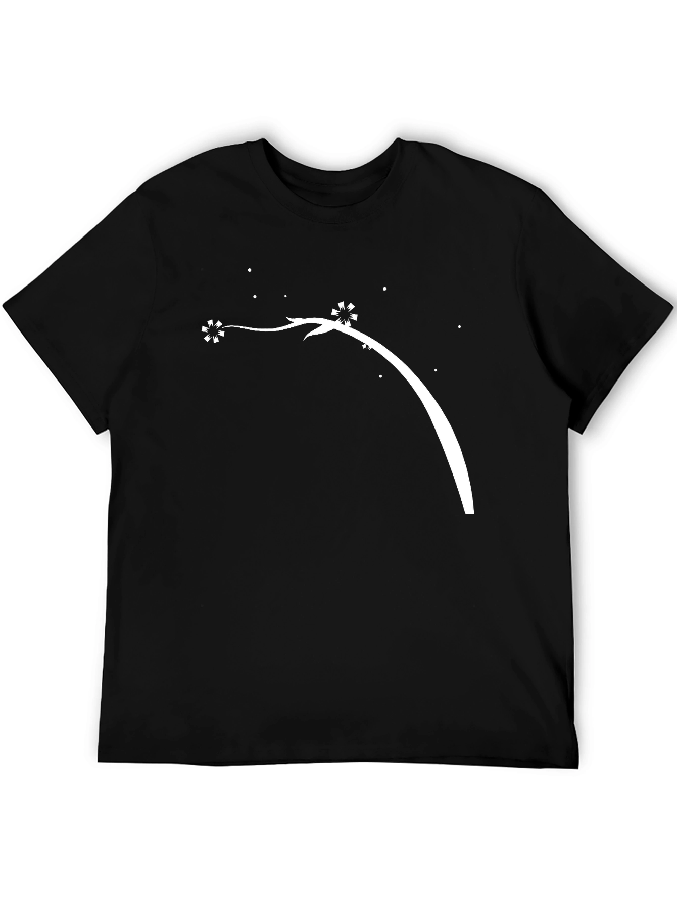 Stylish Black Tee with Abstract Floral Graphic