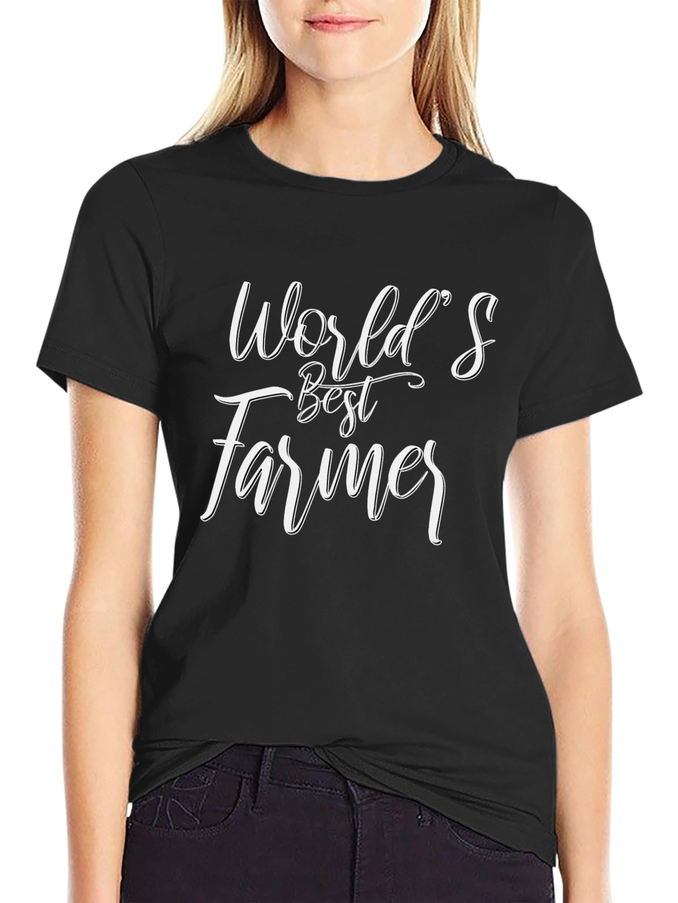 Worlds Best Farmer Black Graphic T-Shirt