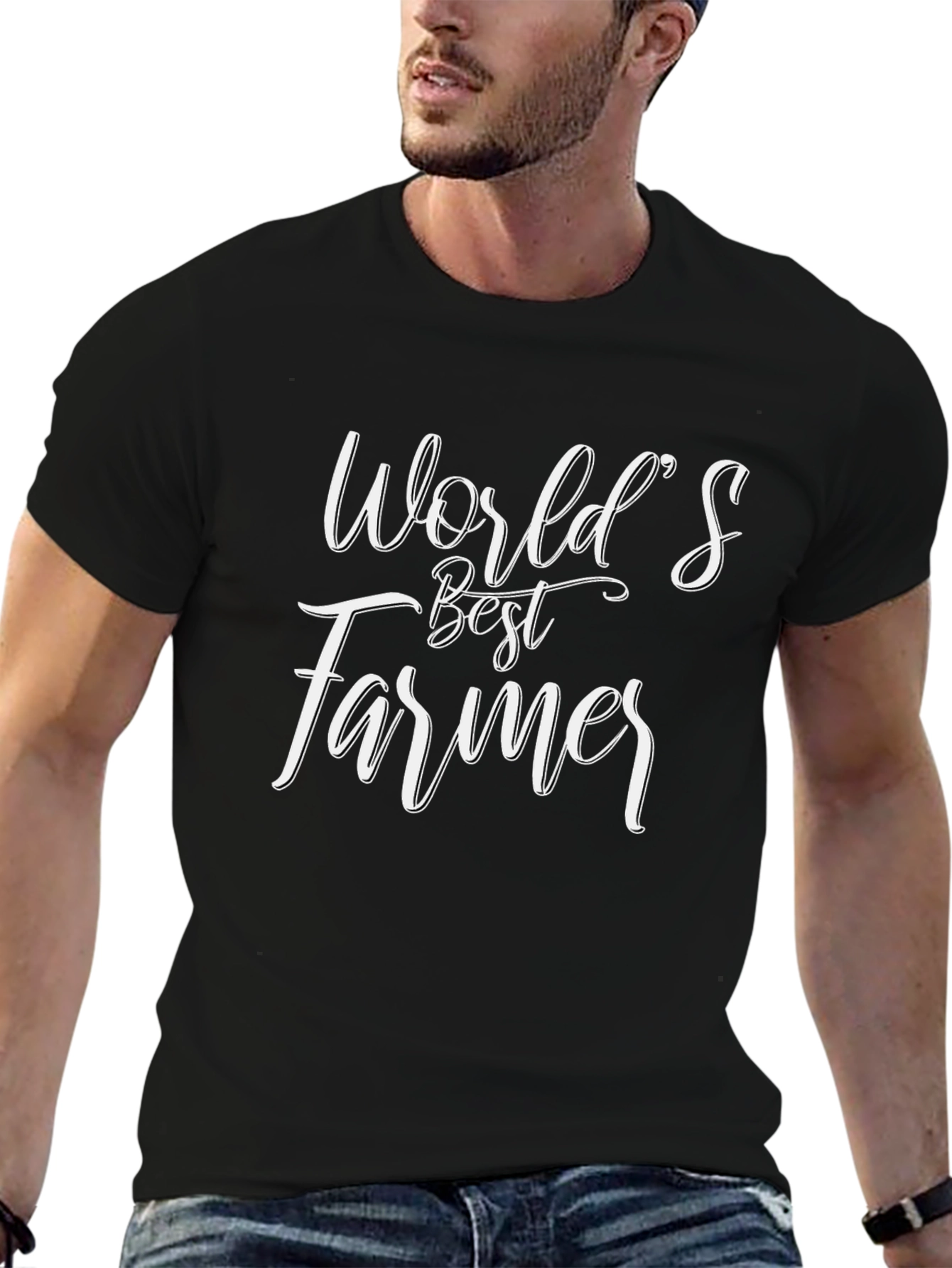 Worlds Best Farmer Black Graphic T-Shirt