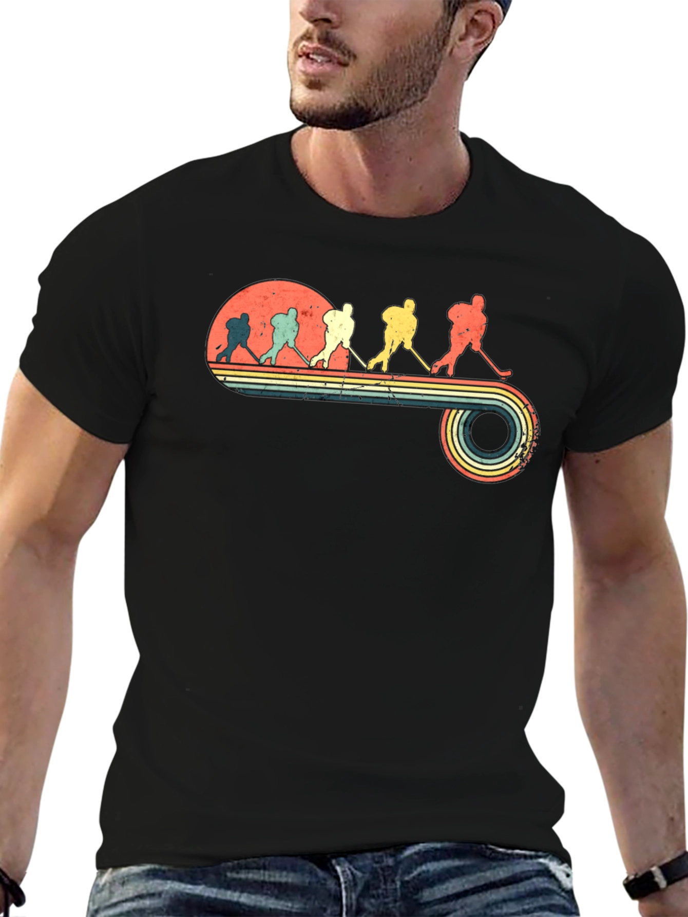 Retro Hockey Evolution Graphic T-Shirt