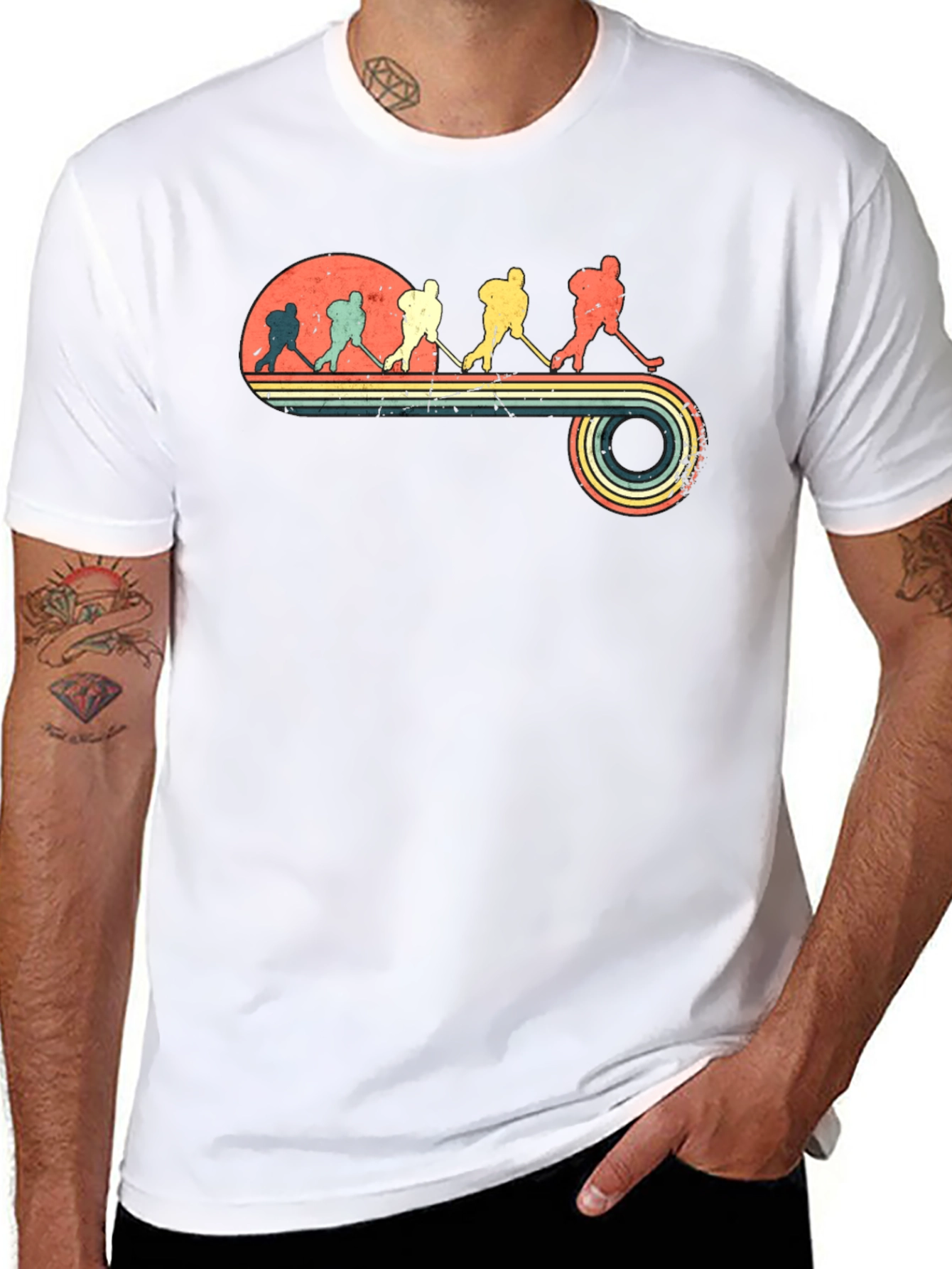 Retro Hockey Evolution Graphic T-Shirt