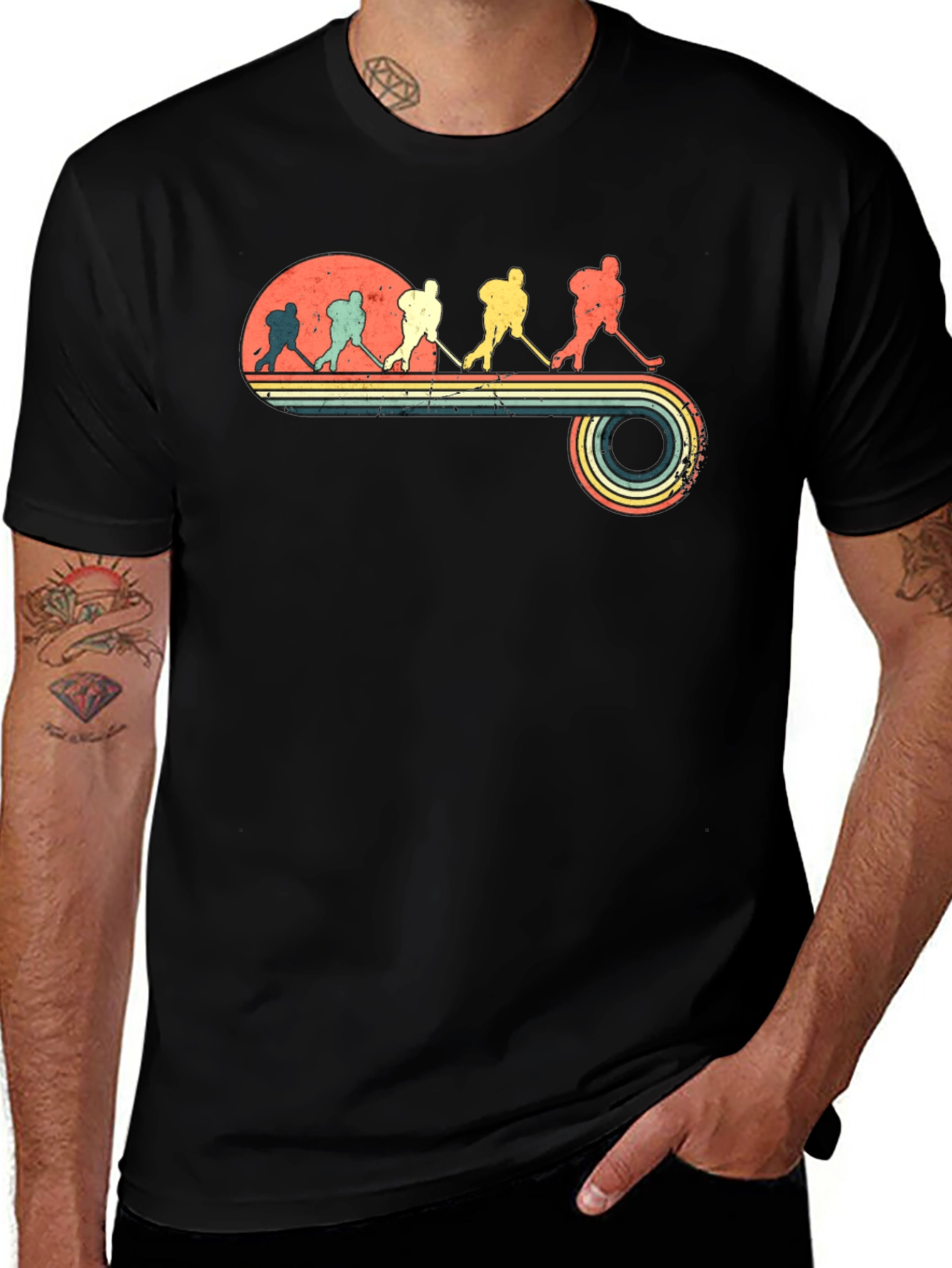 Retro Hockey Evolution Graphic T-Shirt