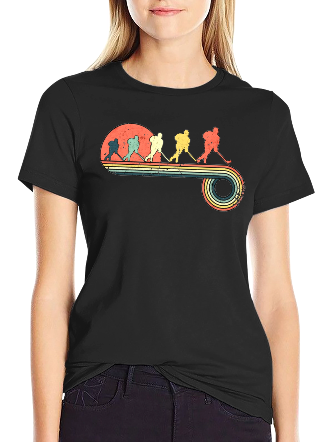 Retro Hockey Evolution Graphic T-Shirt